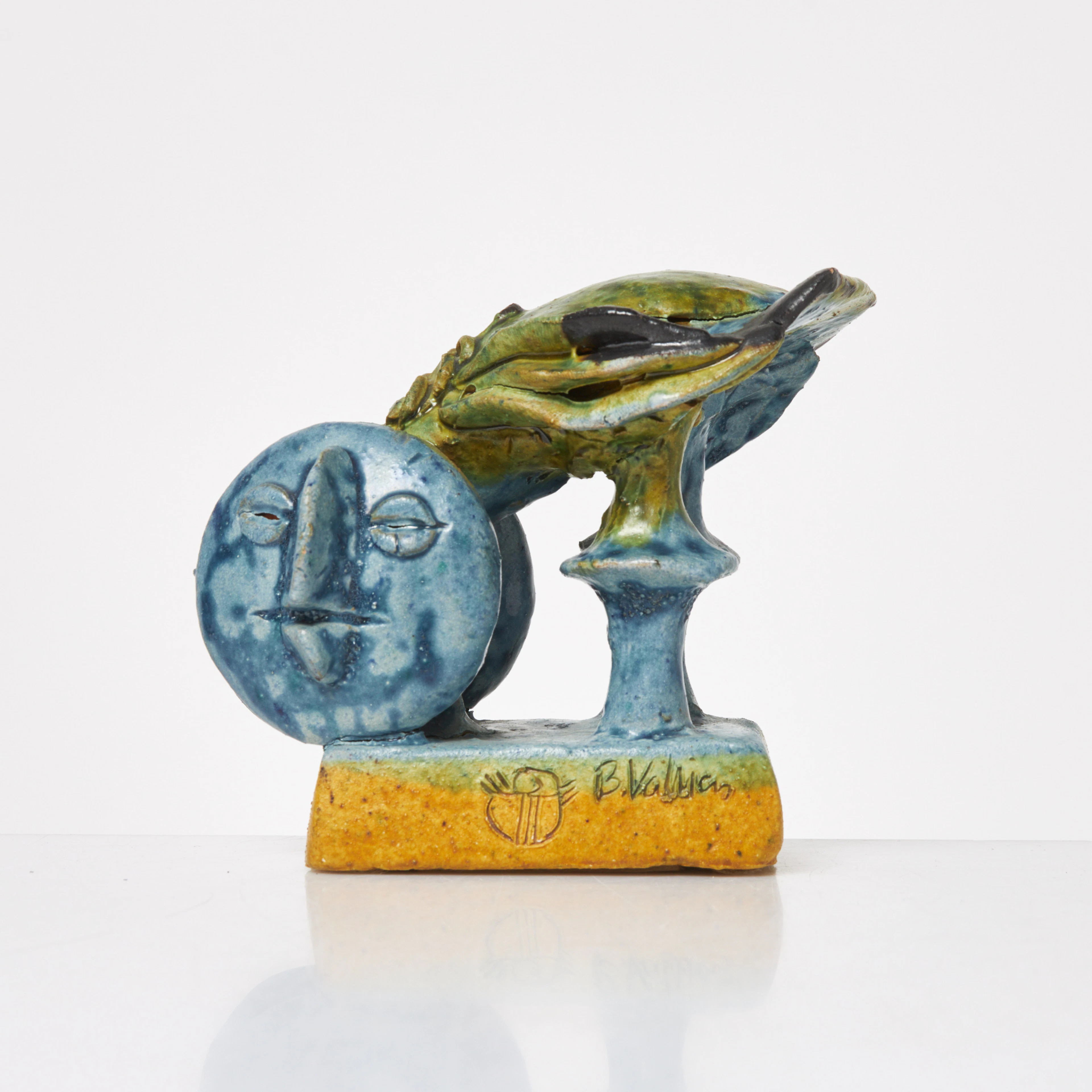 BERTIL VALLIEN. Skulptur, glaserat stengods, signerad.