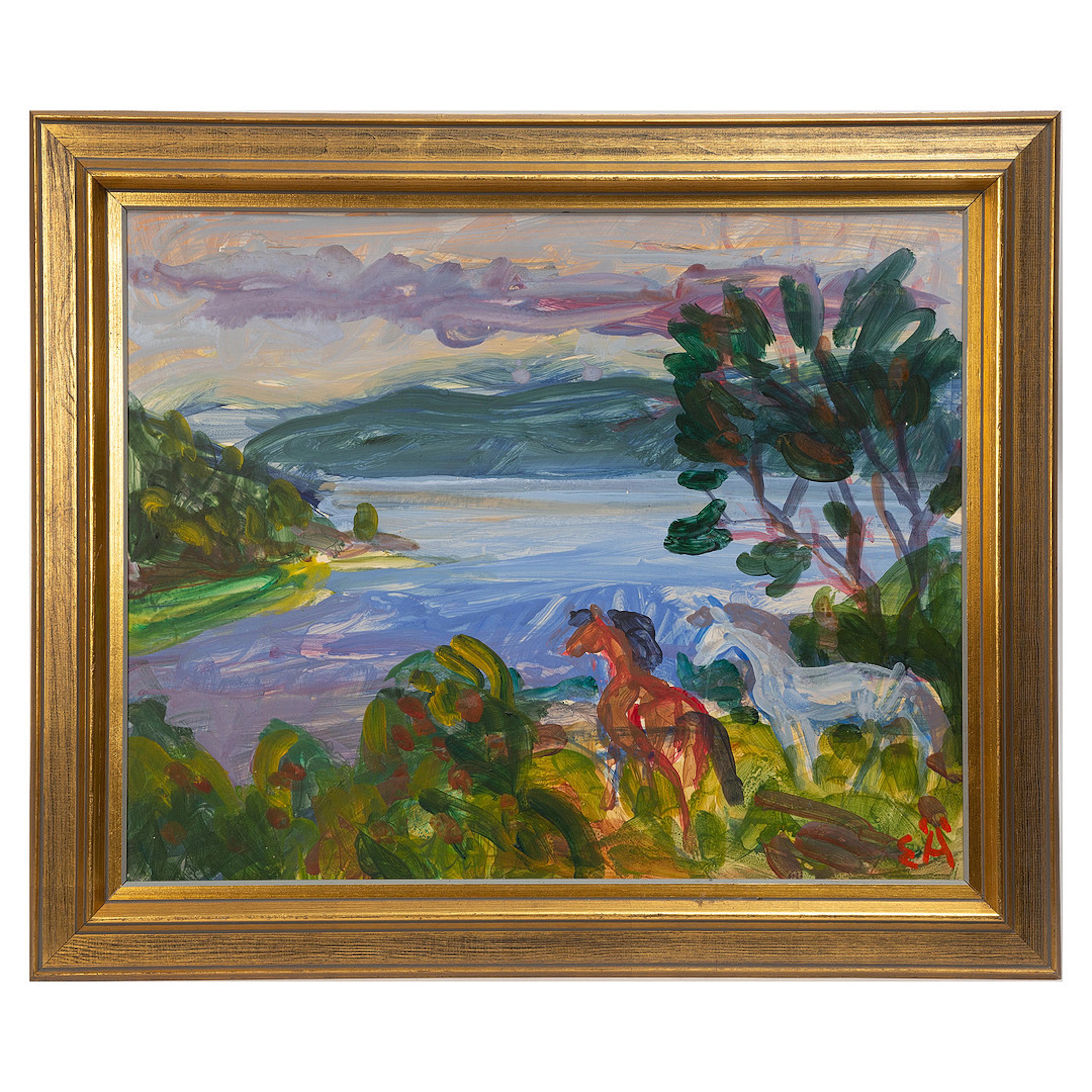 ERLING ÄRLINGSSON. "Hästar vid Rudsviken".