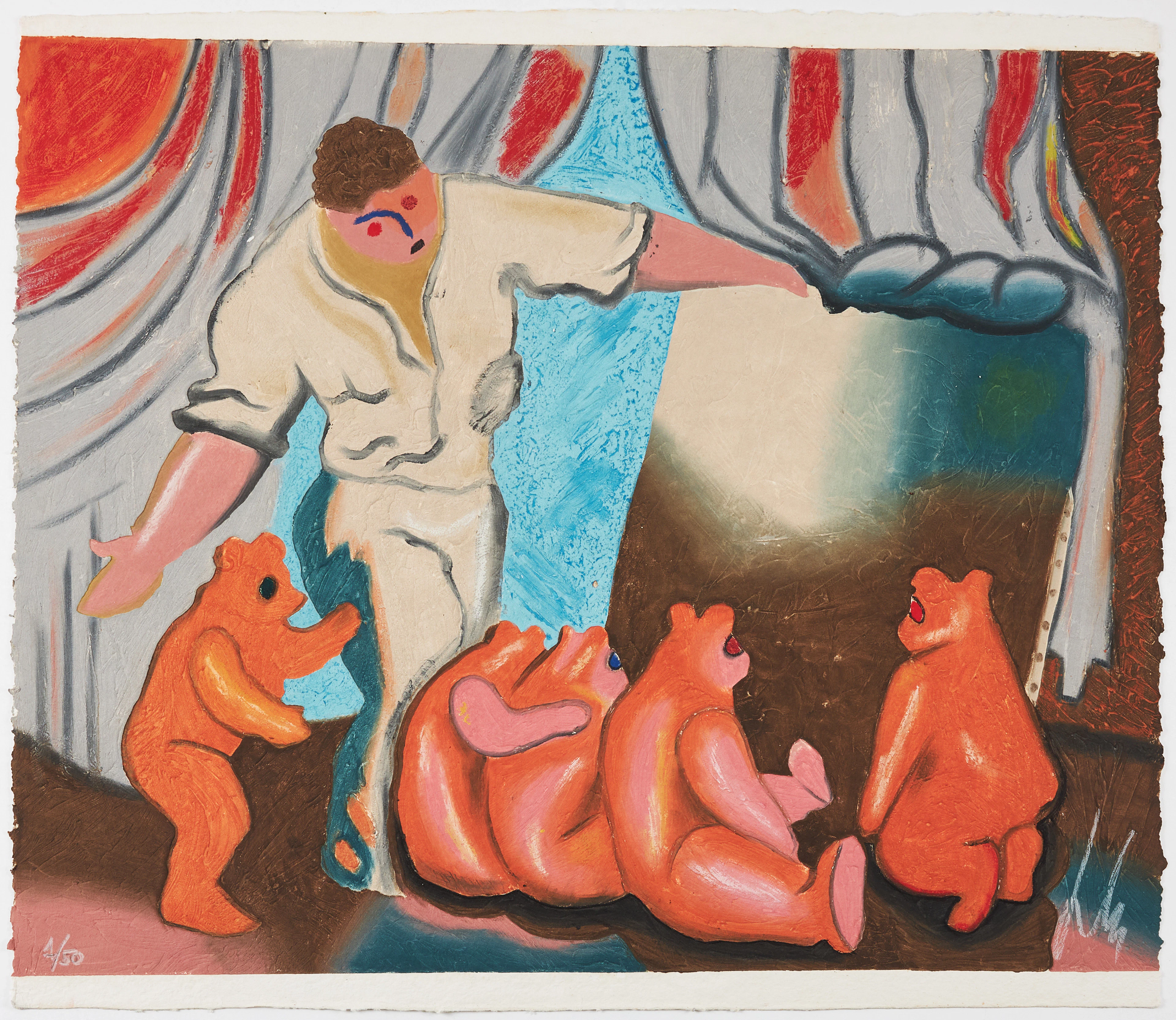 SANDRO CHIA (FÖDD 1946). figurscen, carborundumetsning, signerad och