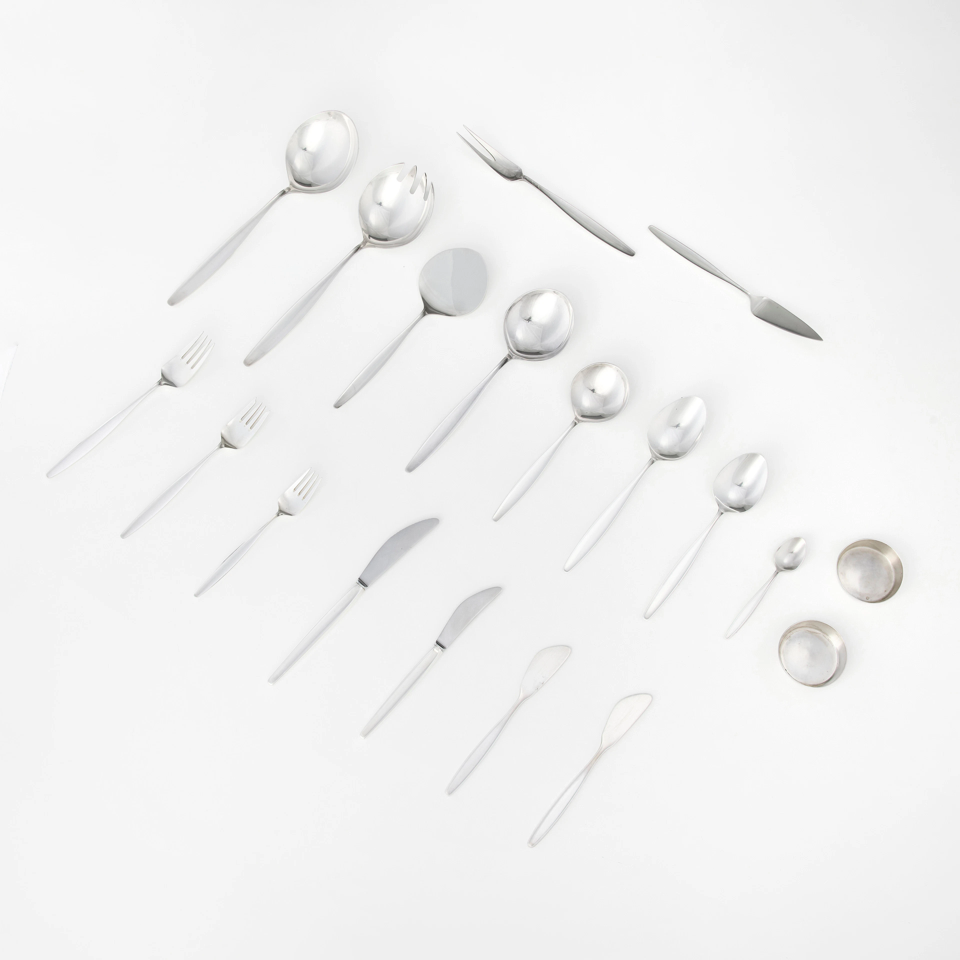 GEORG JENSEN. Bestickuppsättning, 126 delar, sterlingsilver, Danmark