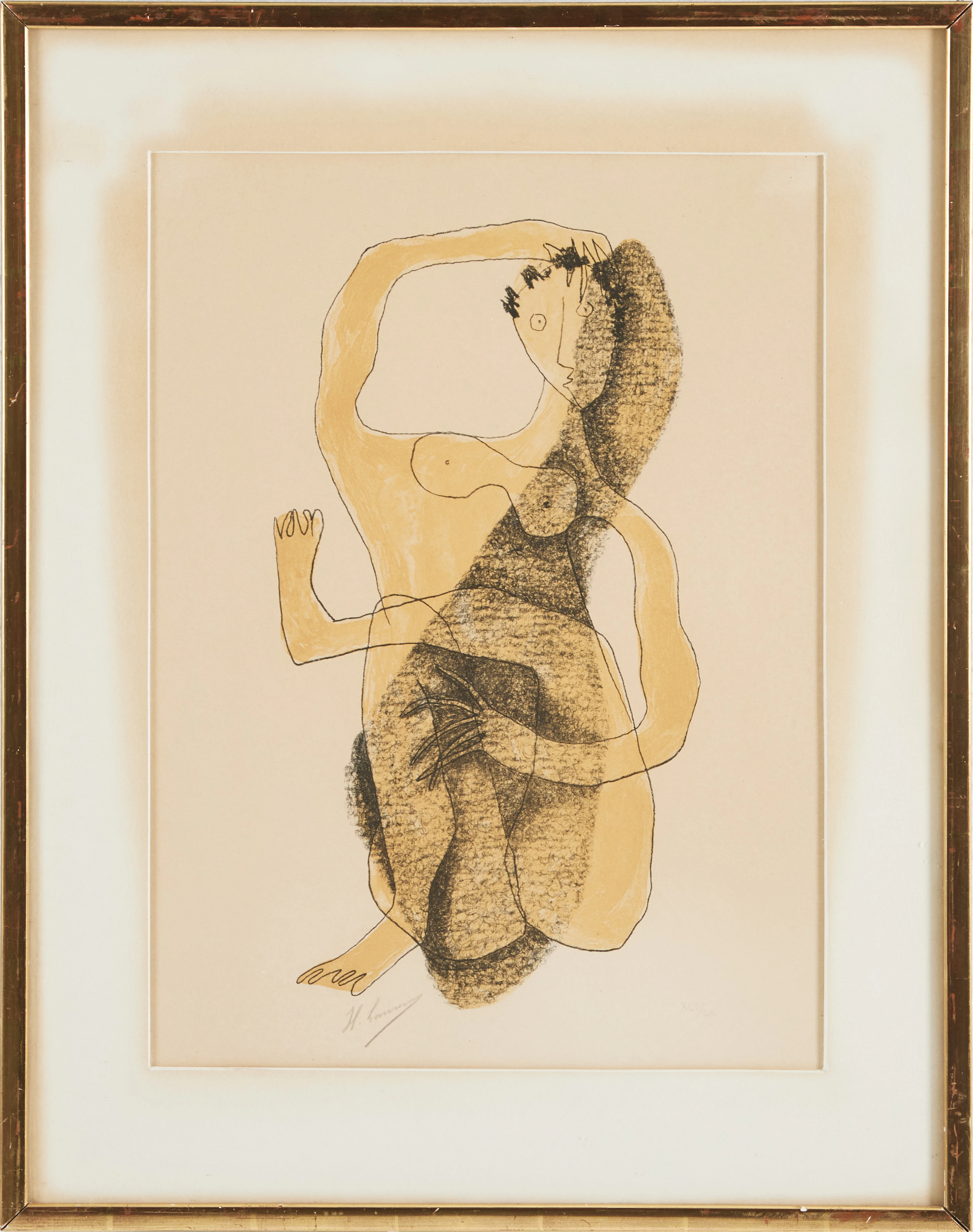 HENRI LAURENS. "Femme assise à la jambe levée".