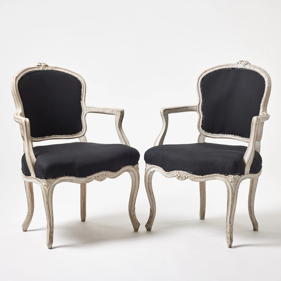 ARMLÄNSTOLAR, ett par, Louis XV, Frankrike 1700-talets andra hälft