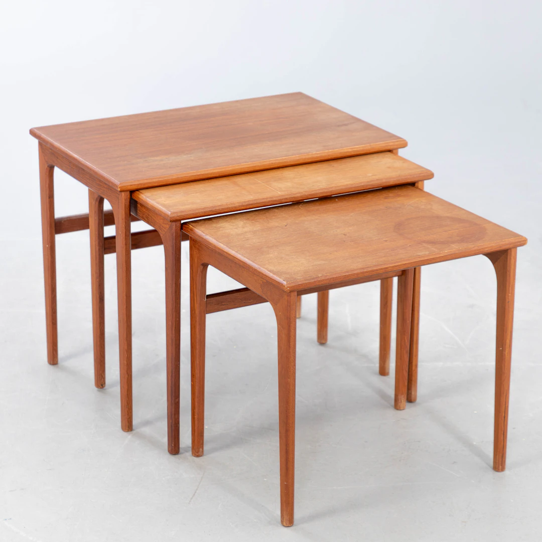 Satztische in Teak, Dänemark 1960er Jahre.