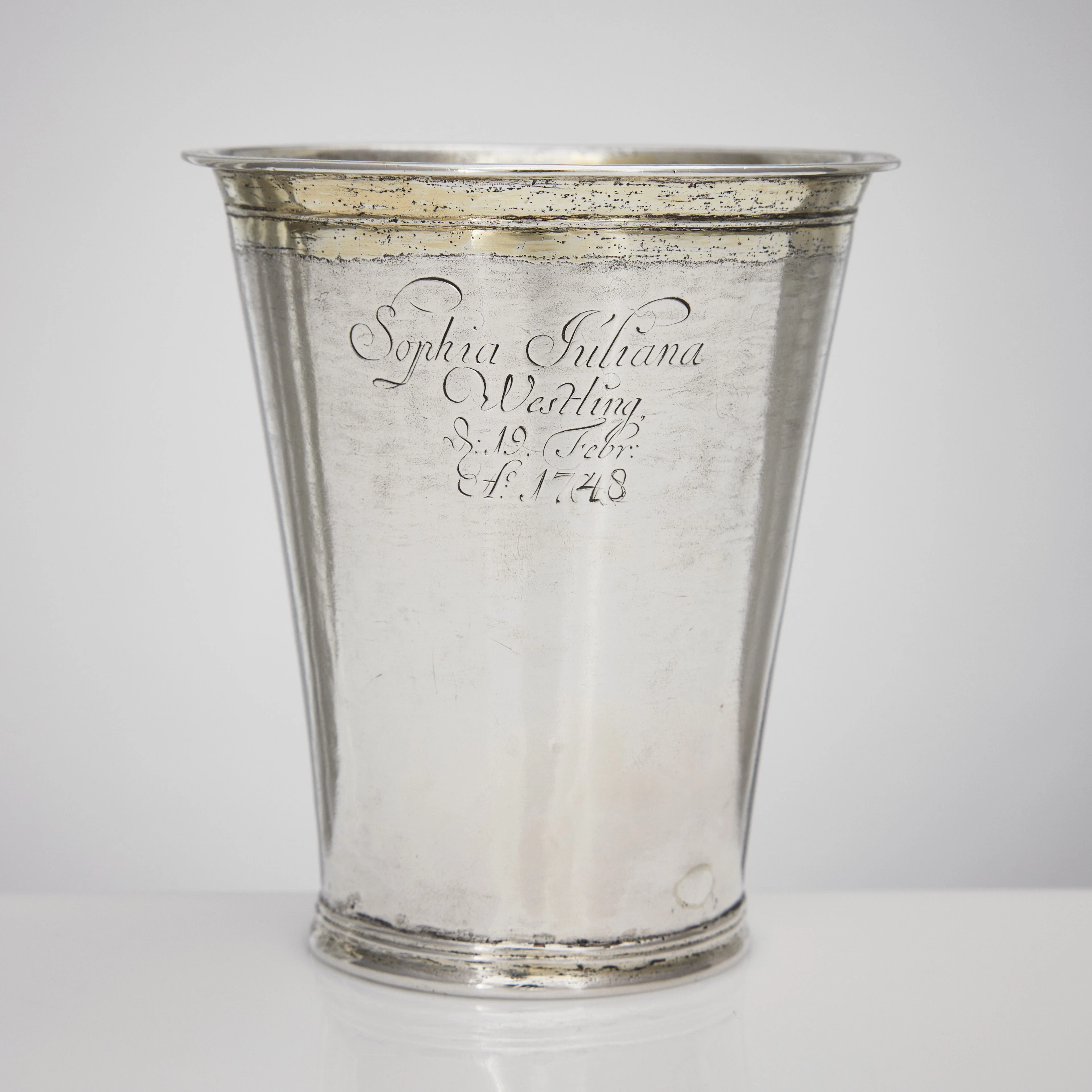 MATTIAS MÖLLER. Bägare, silver, Stockholm 1704. Karolinsk.