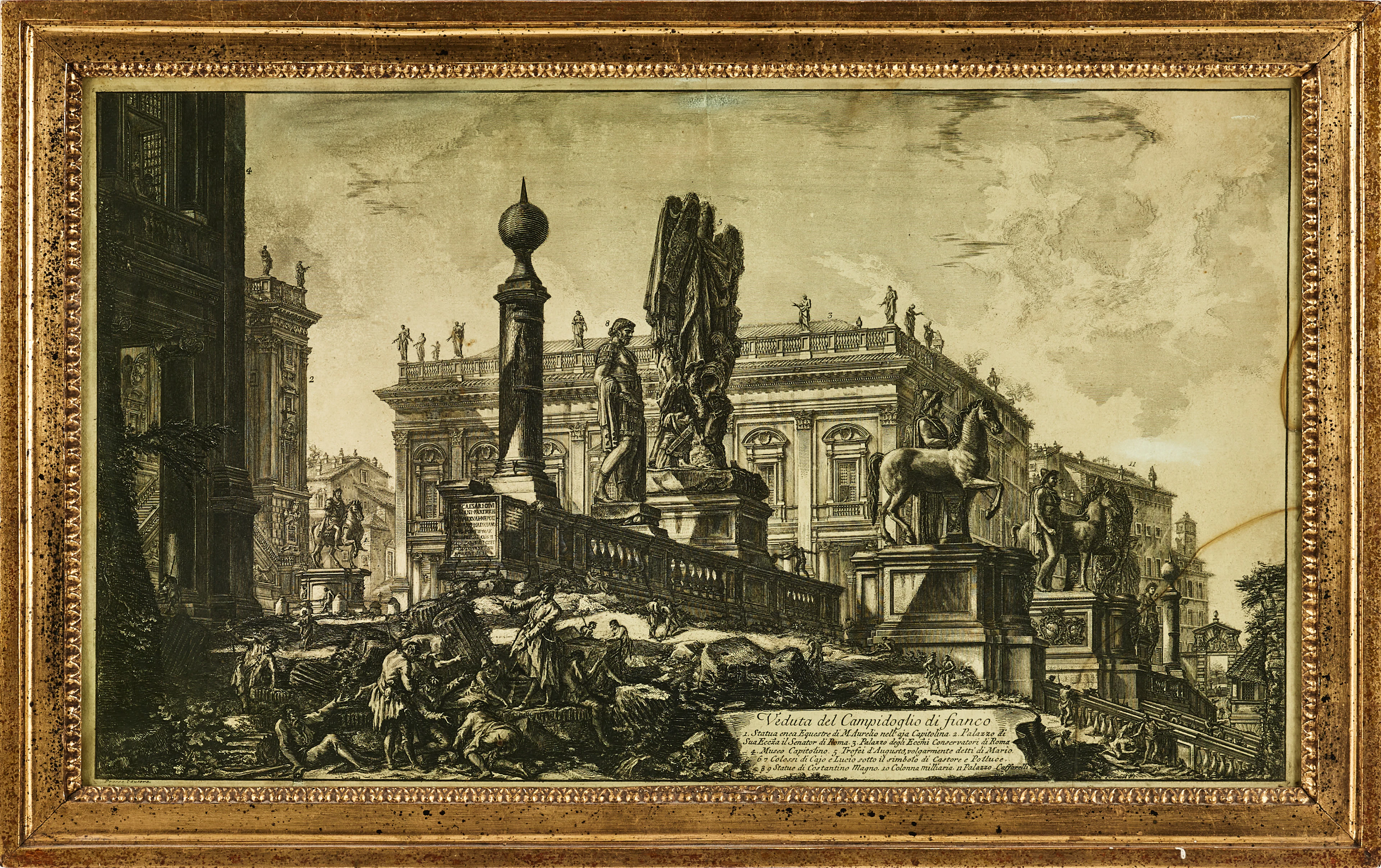 GIOVANNI BATTISTA PIRANESI, etsning, Campidoglio sett från sidan
