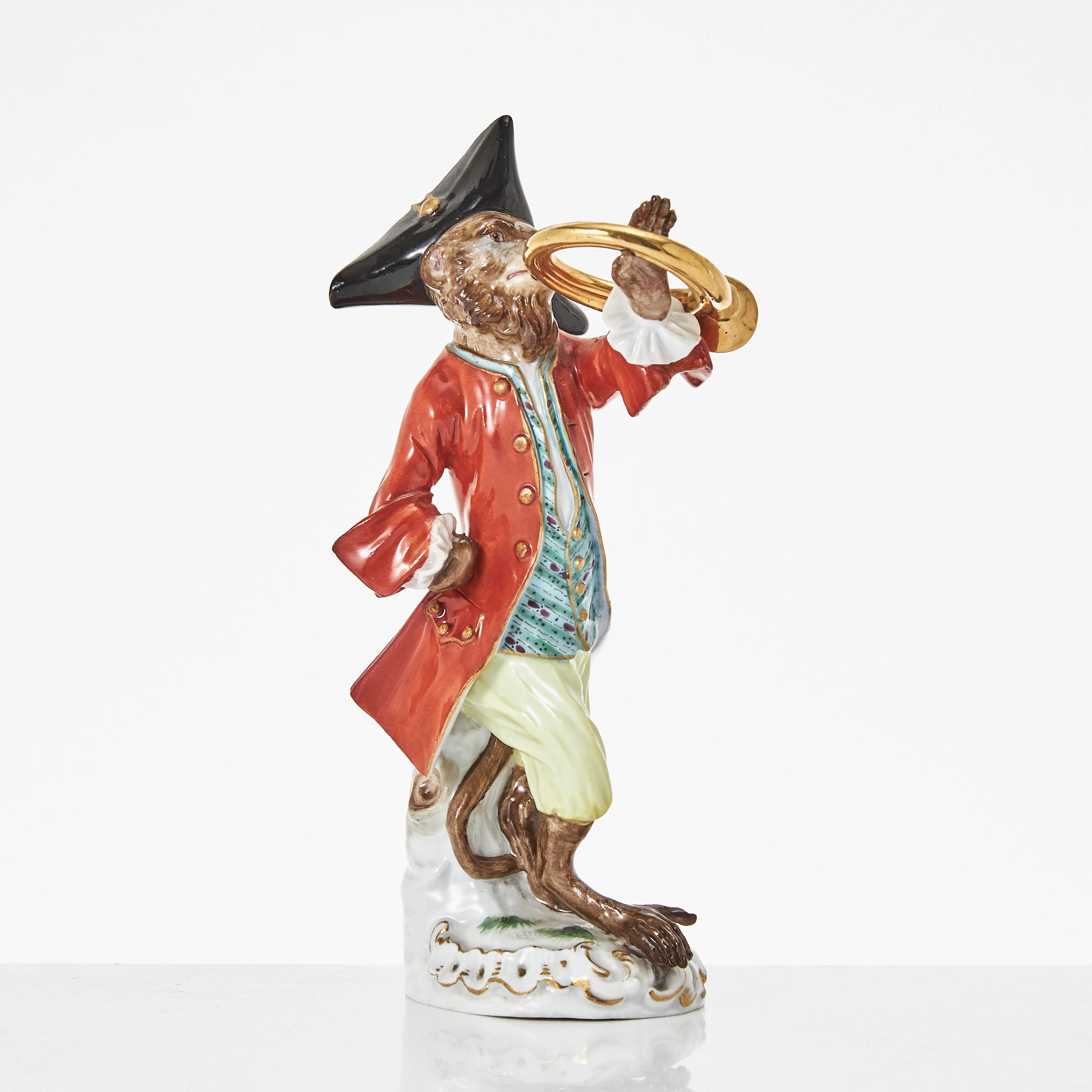 JOHANN JOACHIM KÄNDLER. Apa med valthorn, ur aporkestern (Affenkapelle)
