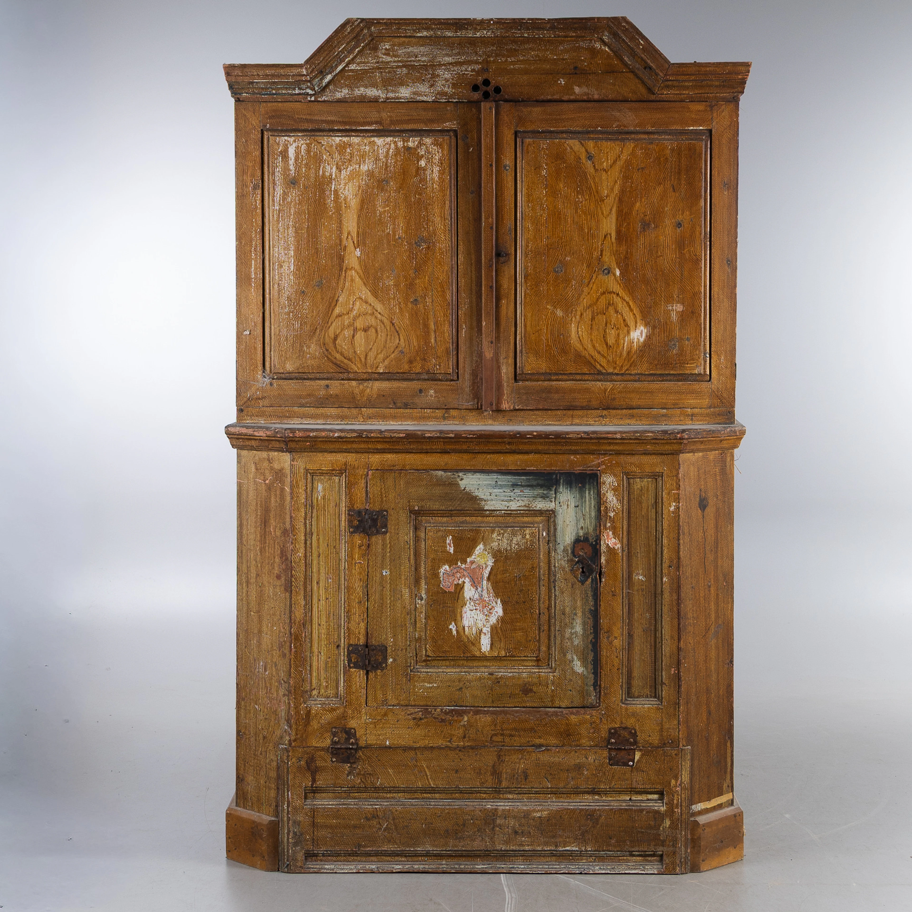 SKÅP, allmoge, senare bemålat trä, 1800-tal.