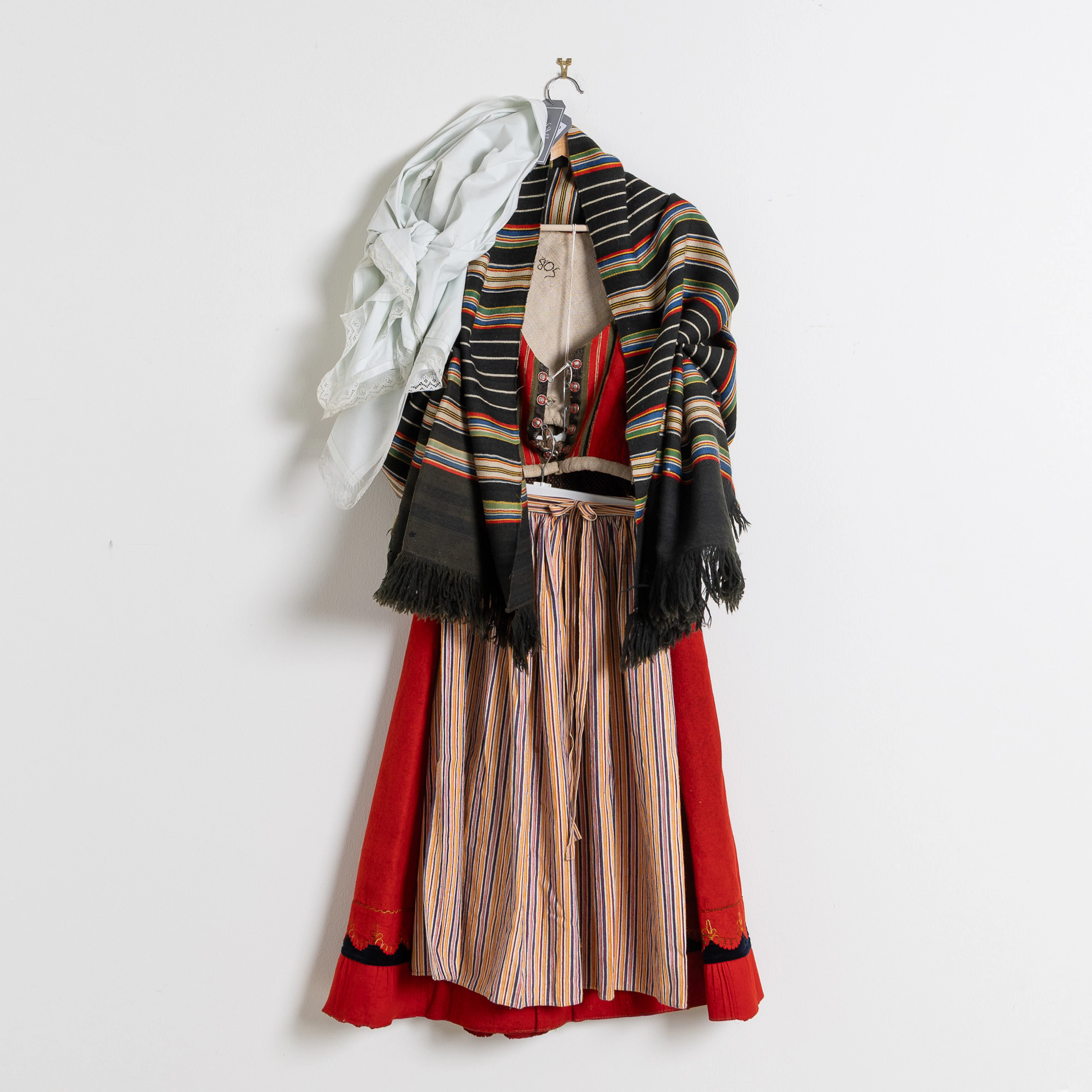 DRÄKTDELAR till folkdräkt / häradsdräkt, 1800 tal till 1900-tal.