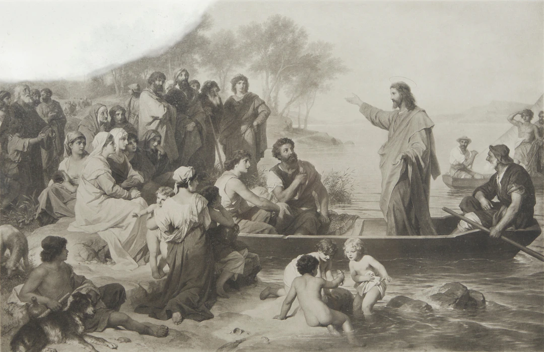 FRANZ SERAPH HANFSTAENGL (1804-1877). 'Christi predigt am See'.