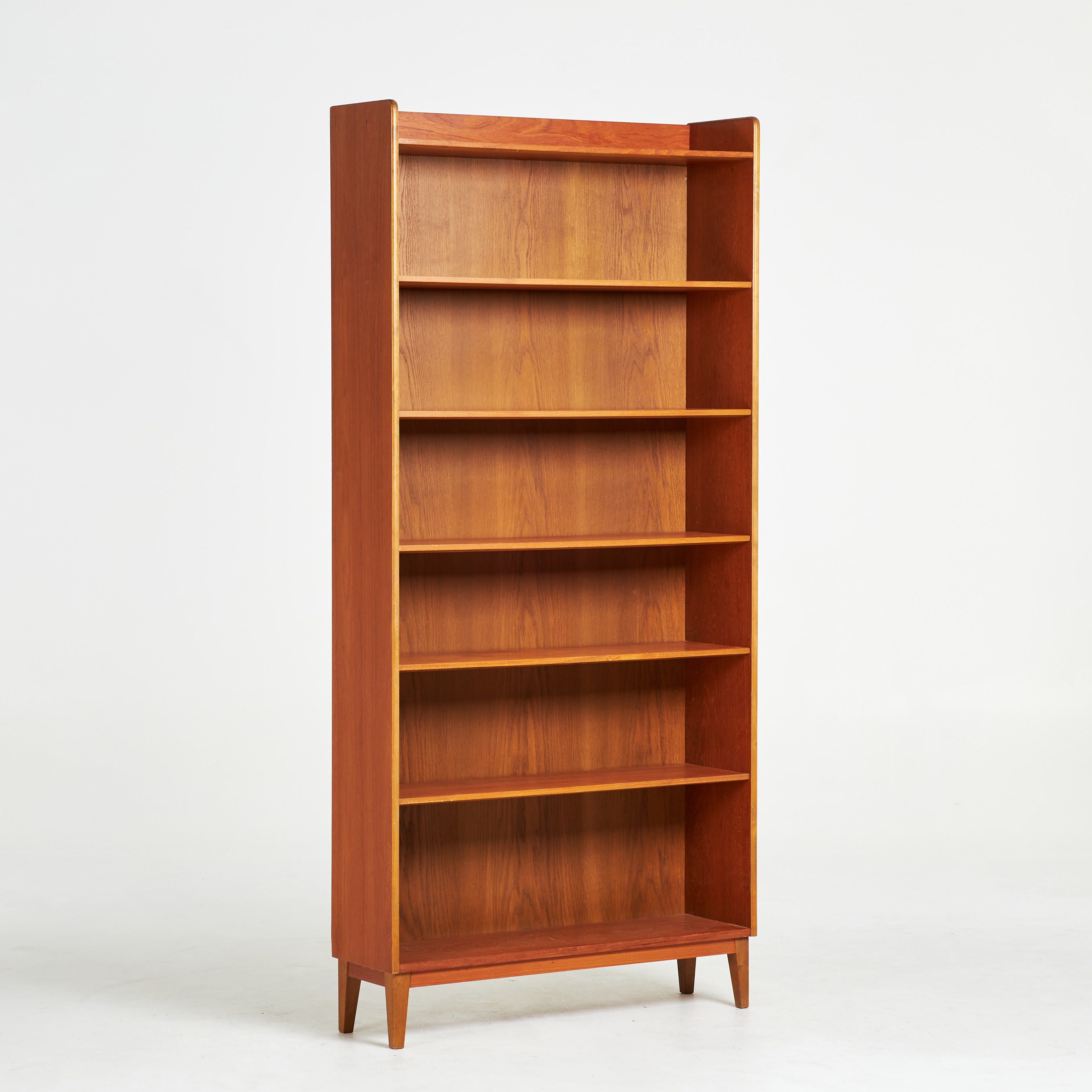 BOKHYLLA, teak, bakvändigt brickmärkt, Pettersson Nilson, 1900-tal.