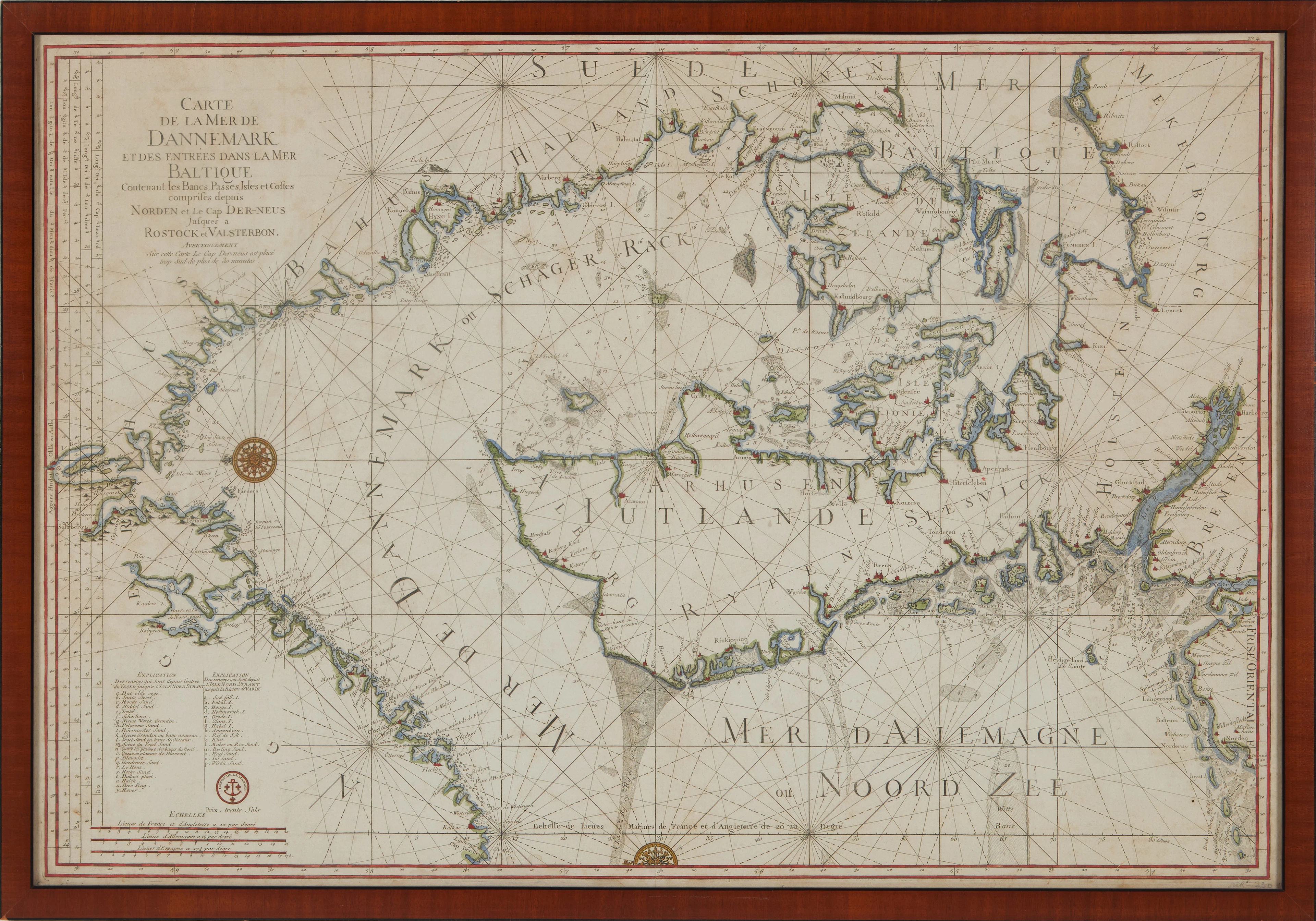 MAP / SEACHART OF SKAGERACK, BELLIN, CA 1790.