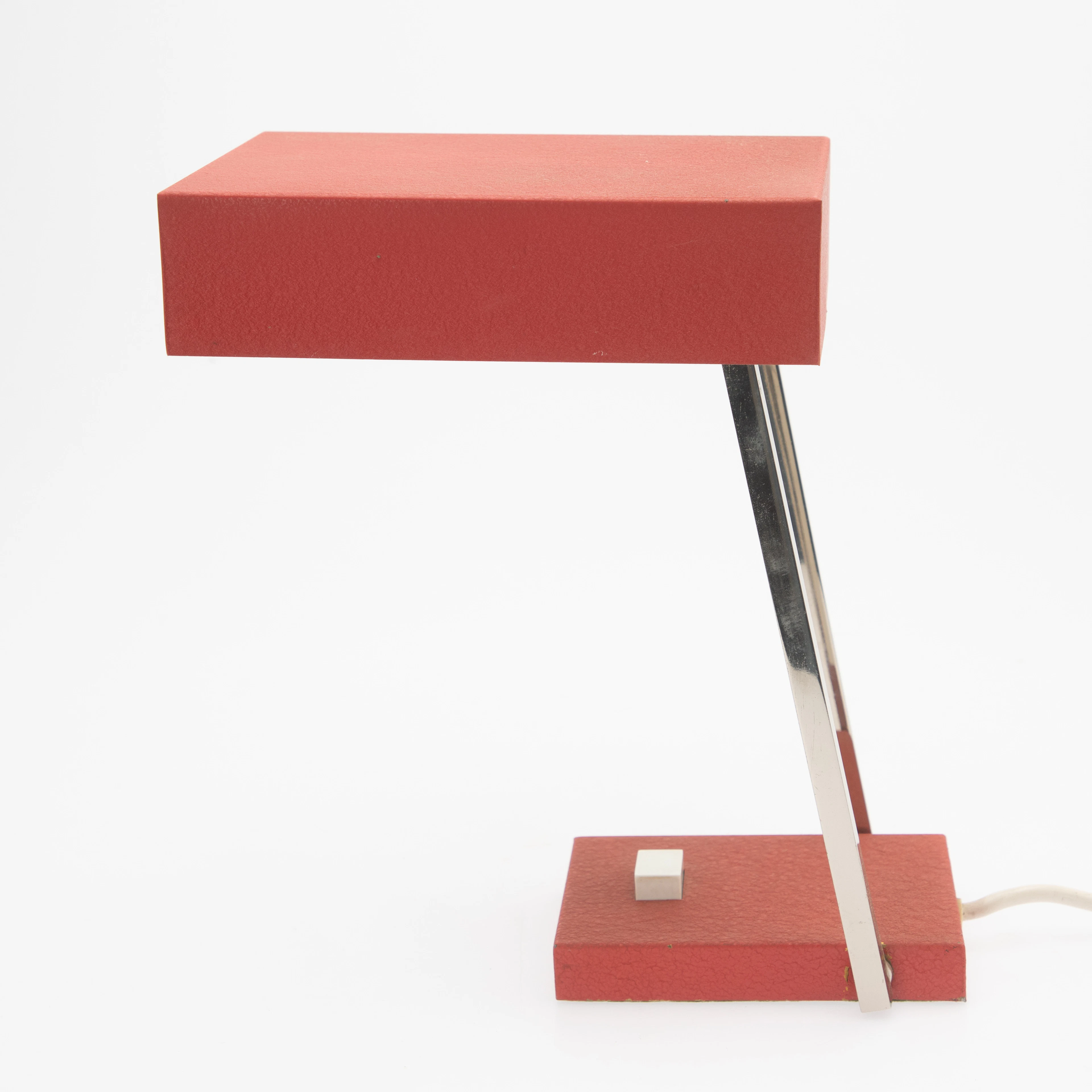 Schreibtischlampe in rot, 1960er Jahre.