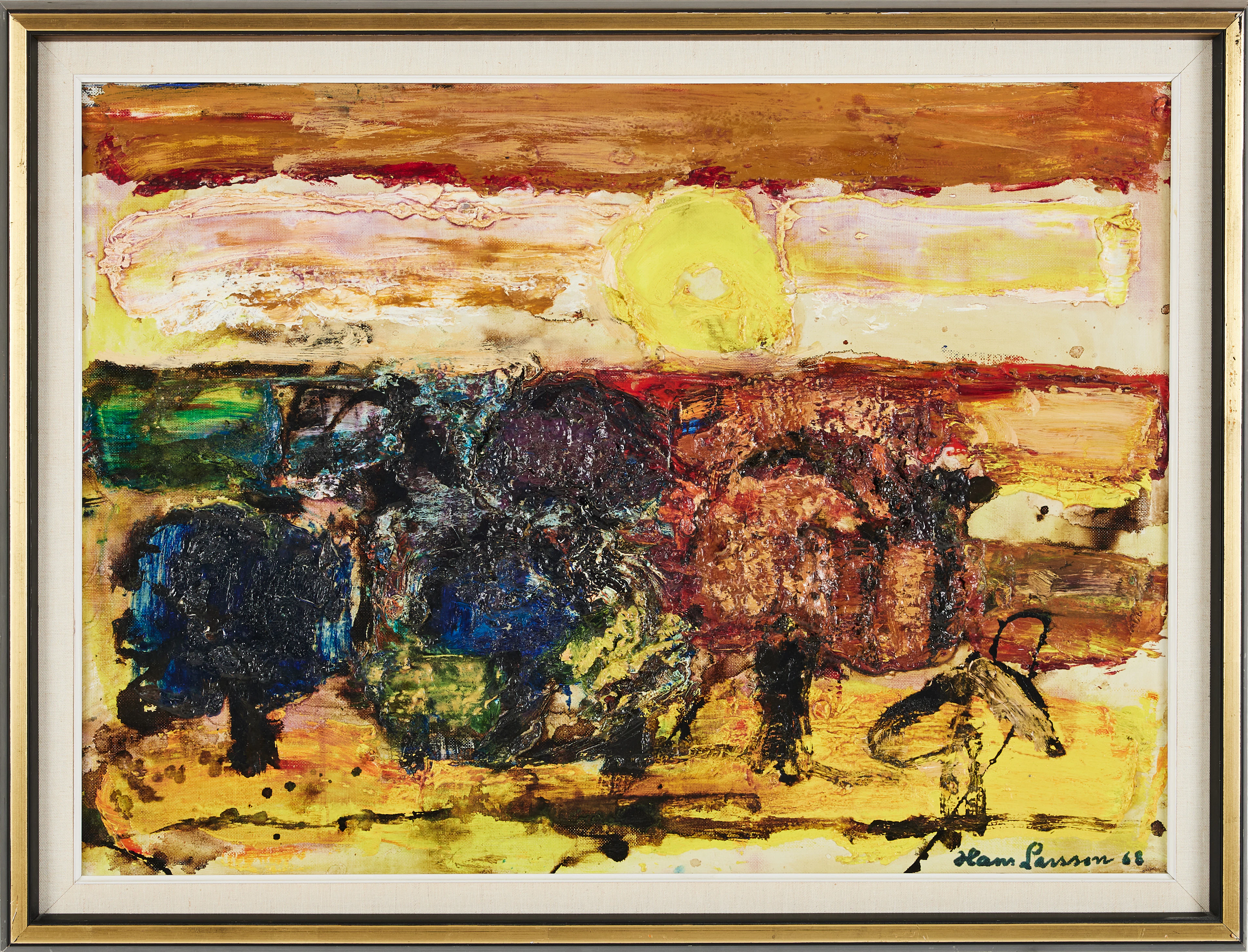HANS LARSSON. Landskapsmotiv, olja på duk, signerad och daterad 1968.