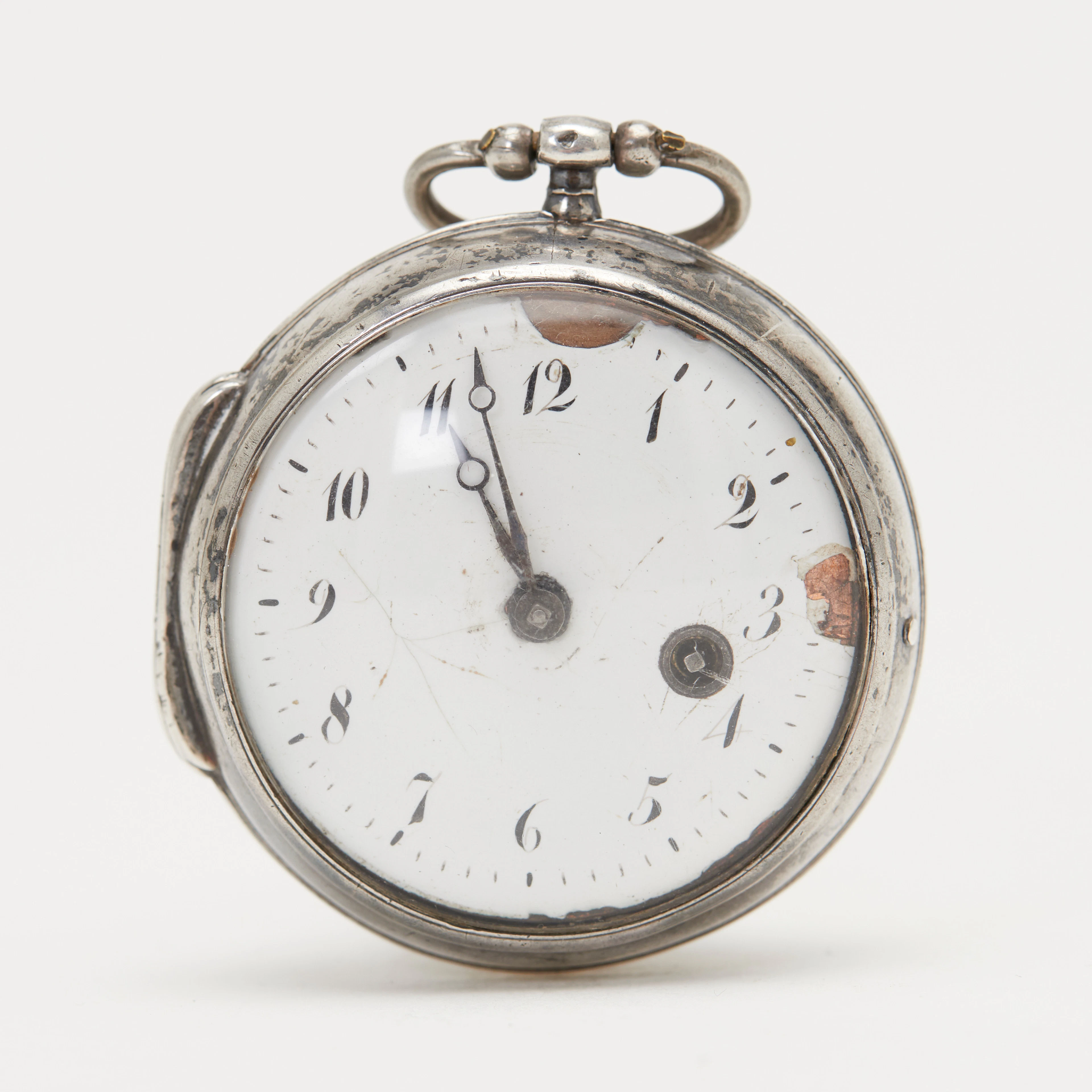 Spindeltaschenuhr, 'Poitevin á Rouen No. 305' 800er Silber, um 1800.