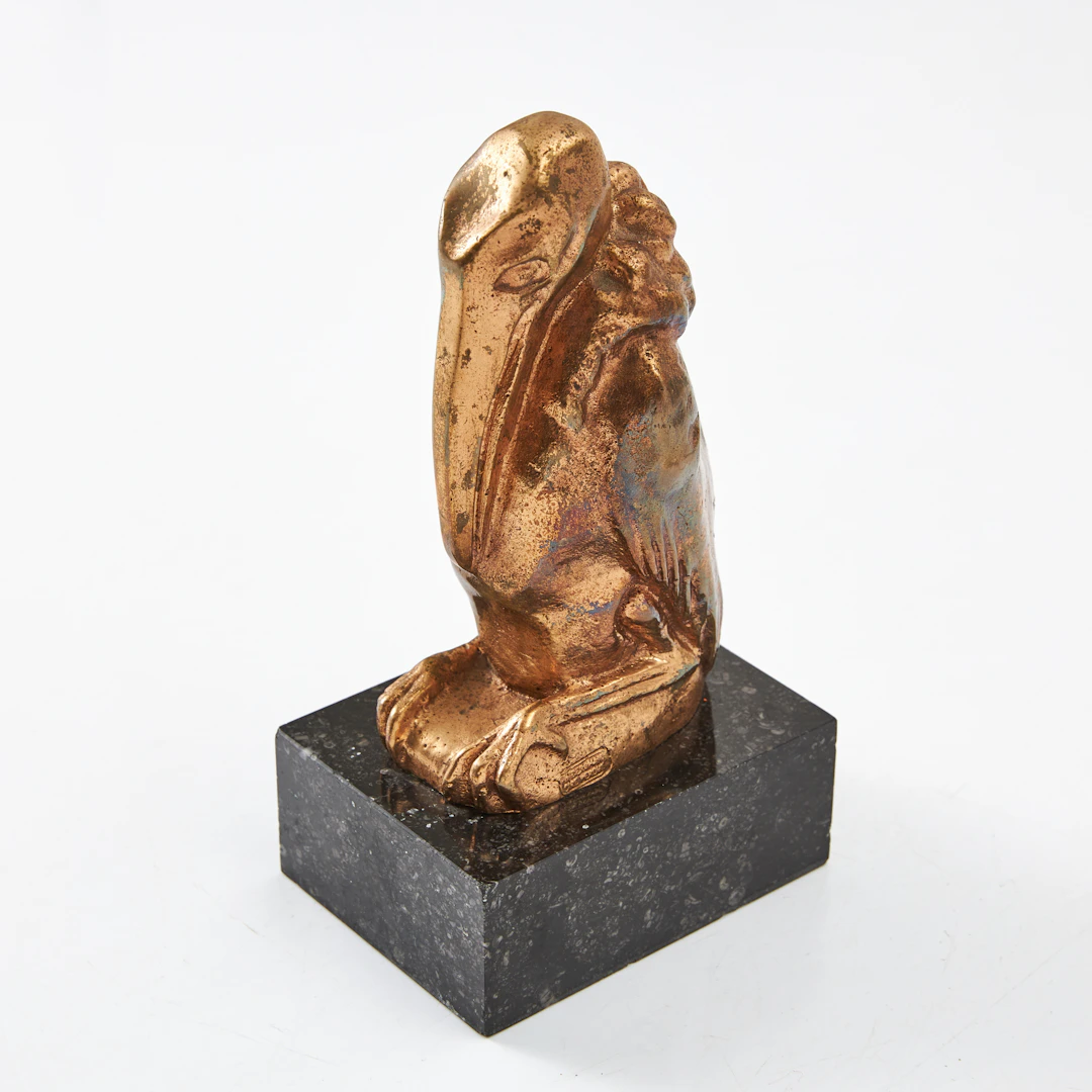 OIDENTIFIERAD KONSTNÄR. Skulptur, Maraboustork, Herman Bergmans konstgjuteri