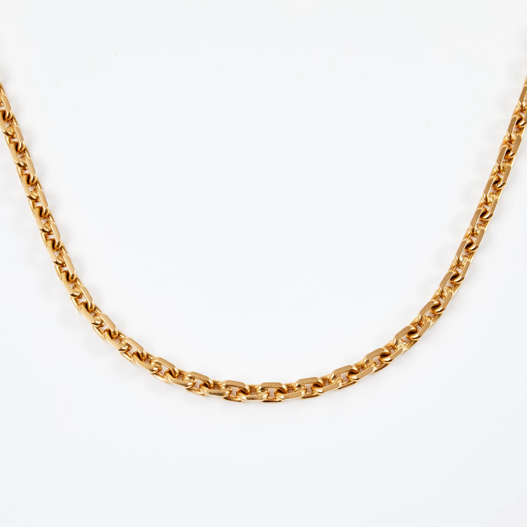 HALSBAND, 18 k guld, ankarlänk, ostämplad.