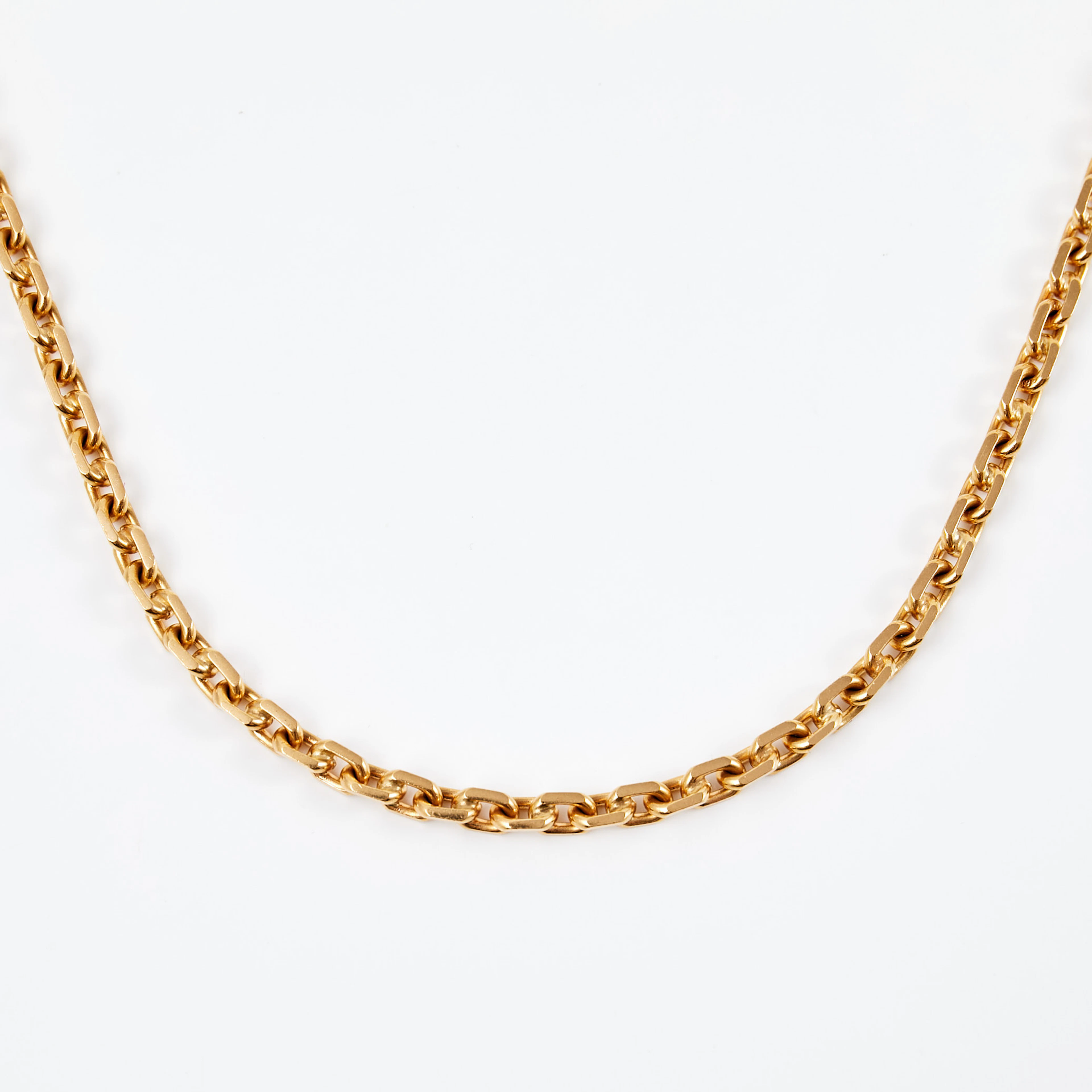 HALSBAND, 18 k guld, ankarlänk, ostämplad.