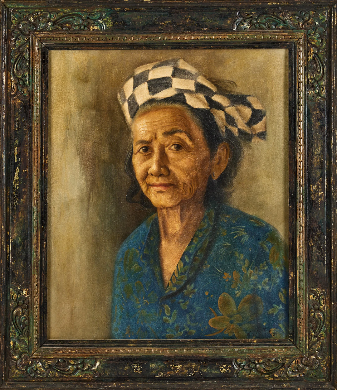 OIDENTIFIERAD KONSTNÄR. Porträtt, signerad, Bali, 1992, Indonesien