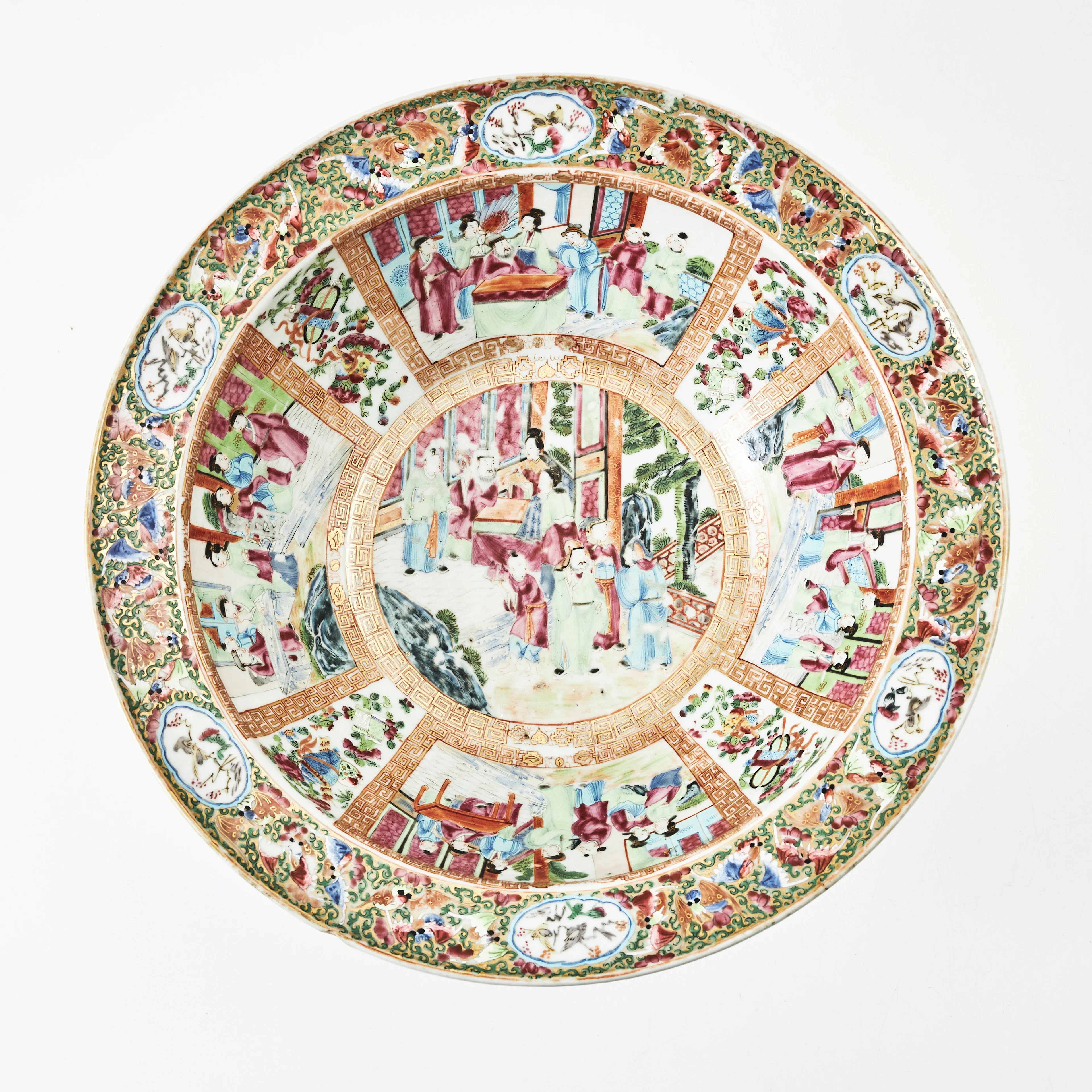 TVÄTTFAT, porslin, Kina, 1800-talets andra hälft, Kanton, "Rose Mandarin"