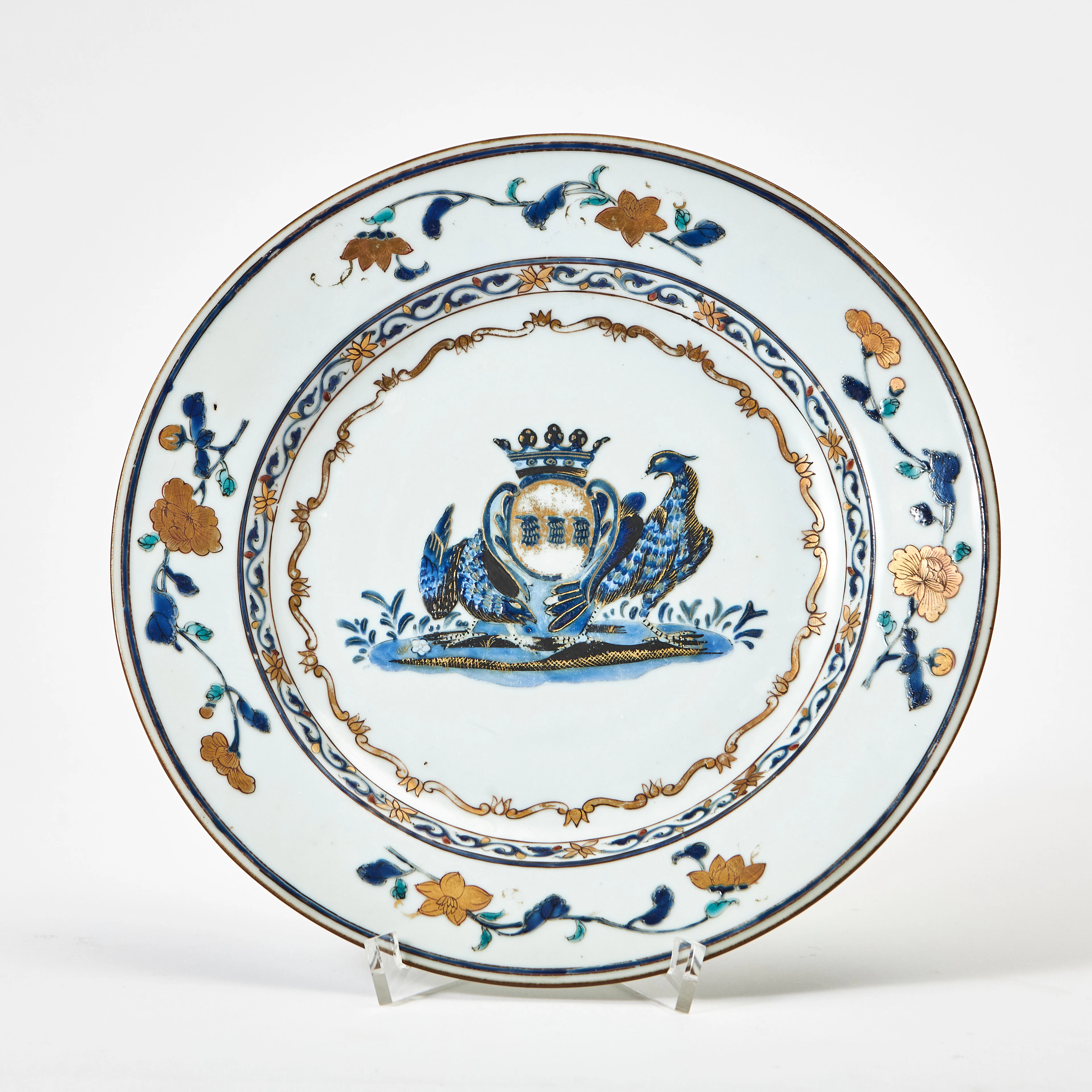 TALLRIK, vapenporslin, Kina, tidig Qianlong (1736-1795), dekor av