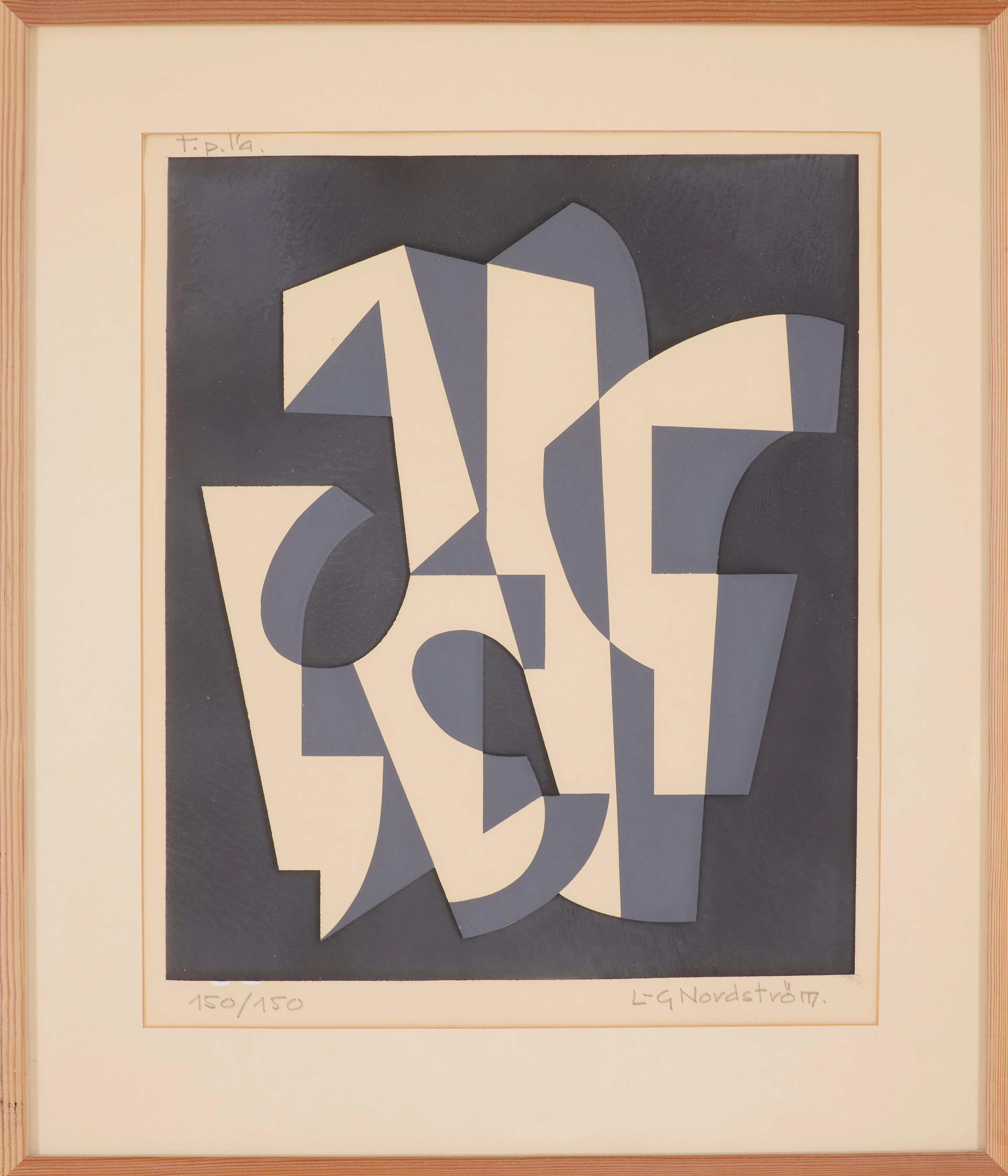 LARS-GUNNAR NORDSTRÖM. Komposition, färglitografi, numrerad 150/150