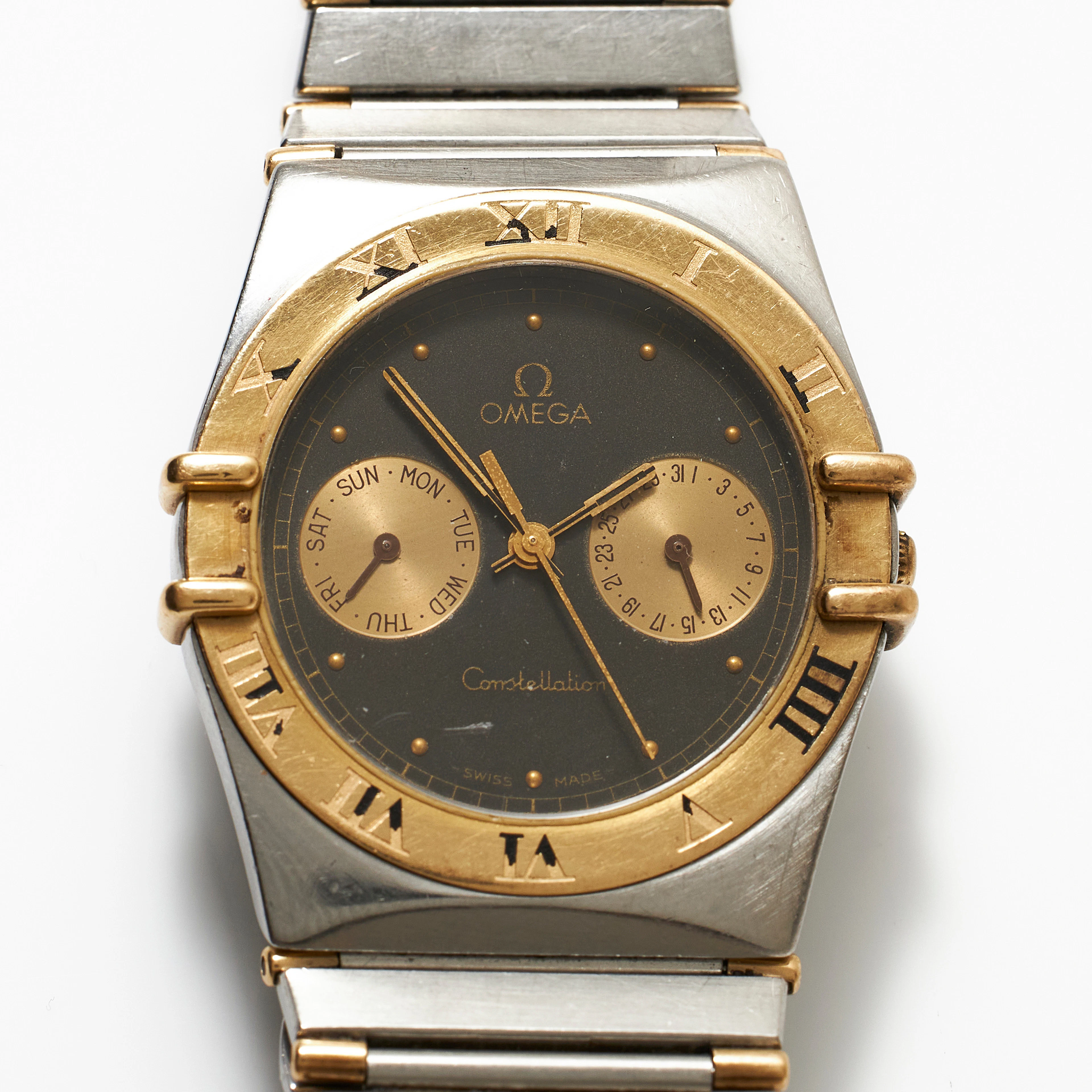 OMEGA, Constellation, "Uggla", armbandsur, 32,5 mm, stål/guld, ca 1993.