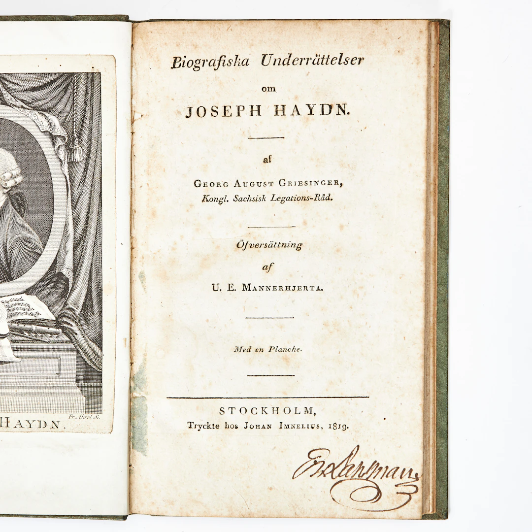 GRIESINGER OM JOSEPH HAYDN 1819.