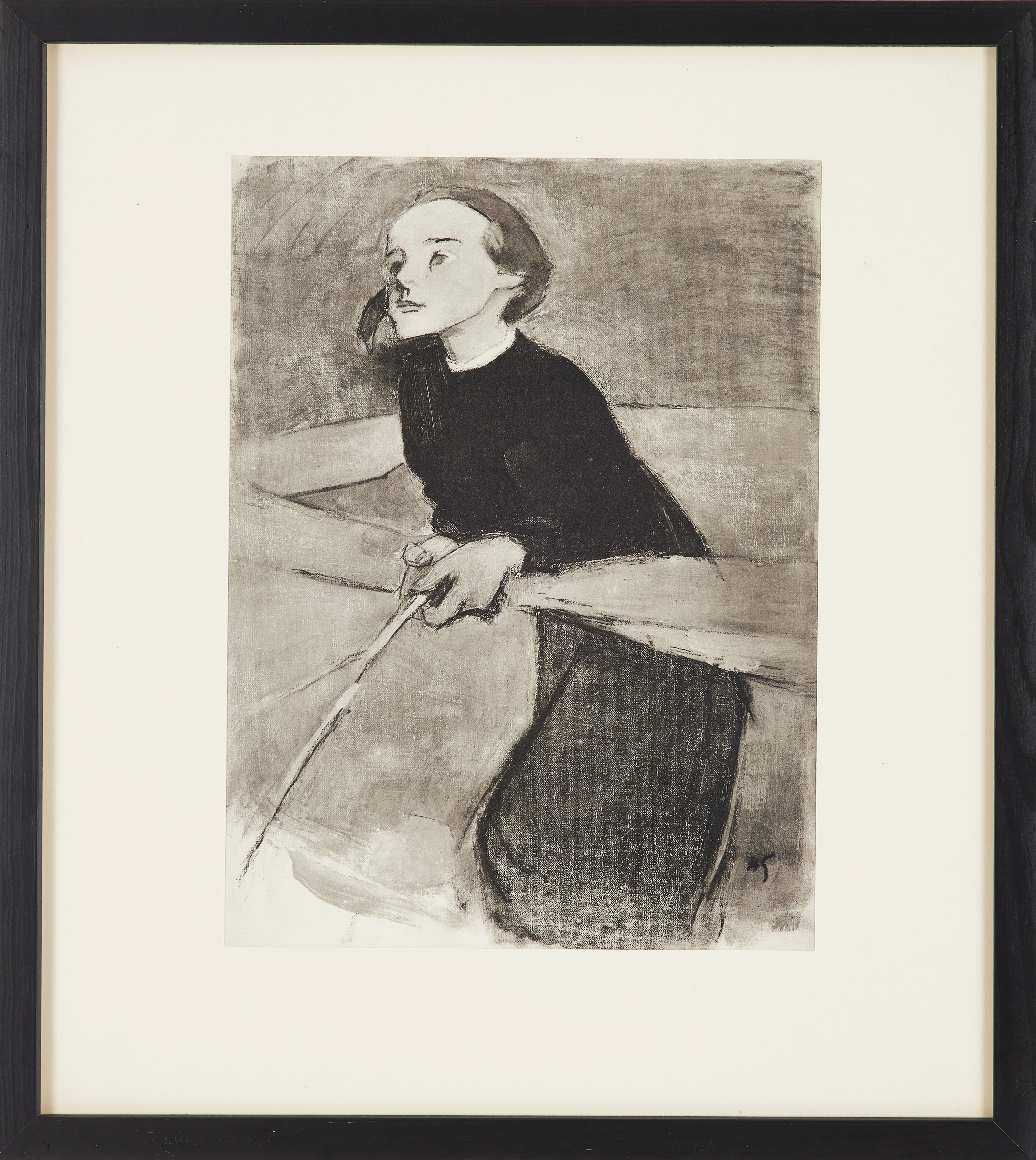HELENE SCHJERFBECK. "Flicka vid Gärdsgård", rotogravyr, 1941, signerad