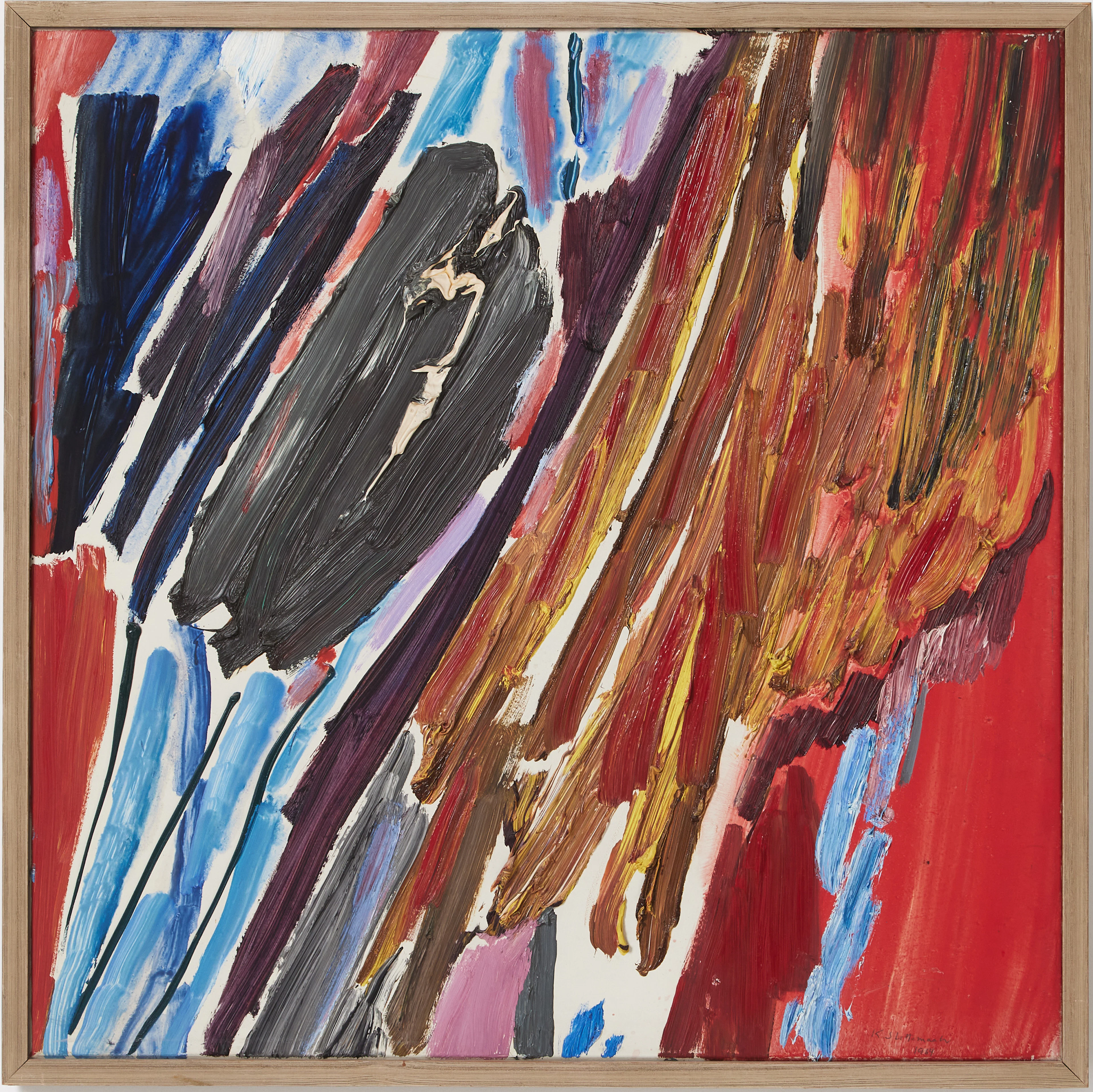 KJARTAN SLETTEMARK. "Bild no. 3", emalj och akryl på aluminium, signerad