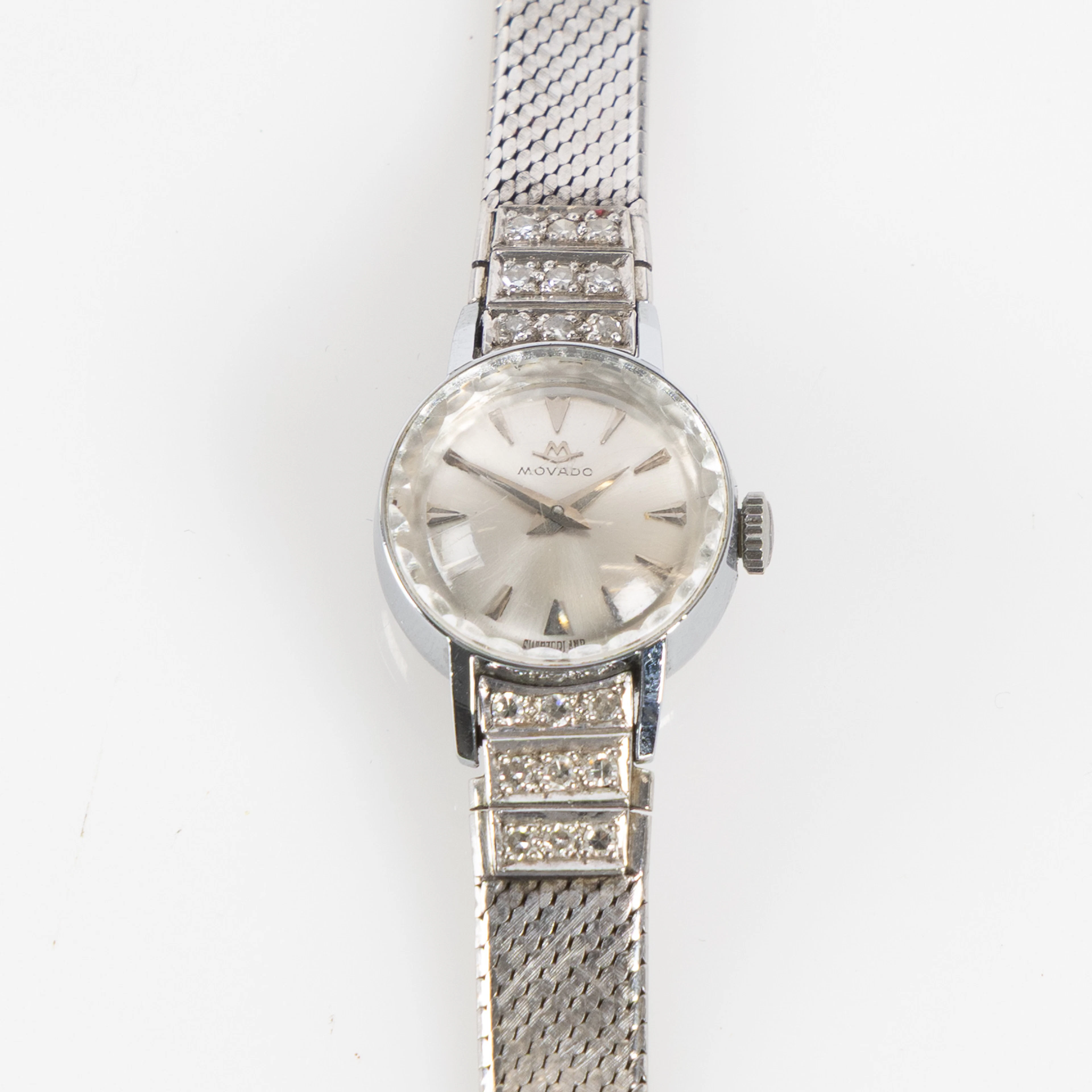 MOVADO, armbandsur, 18 mm, 18K vitguld, 1960-tal.