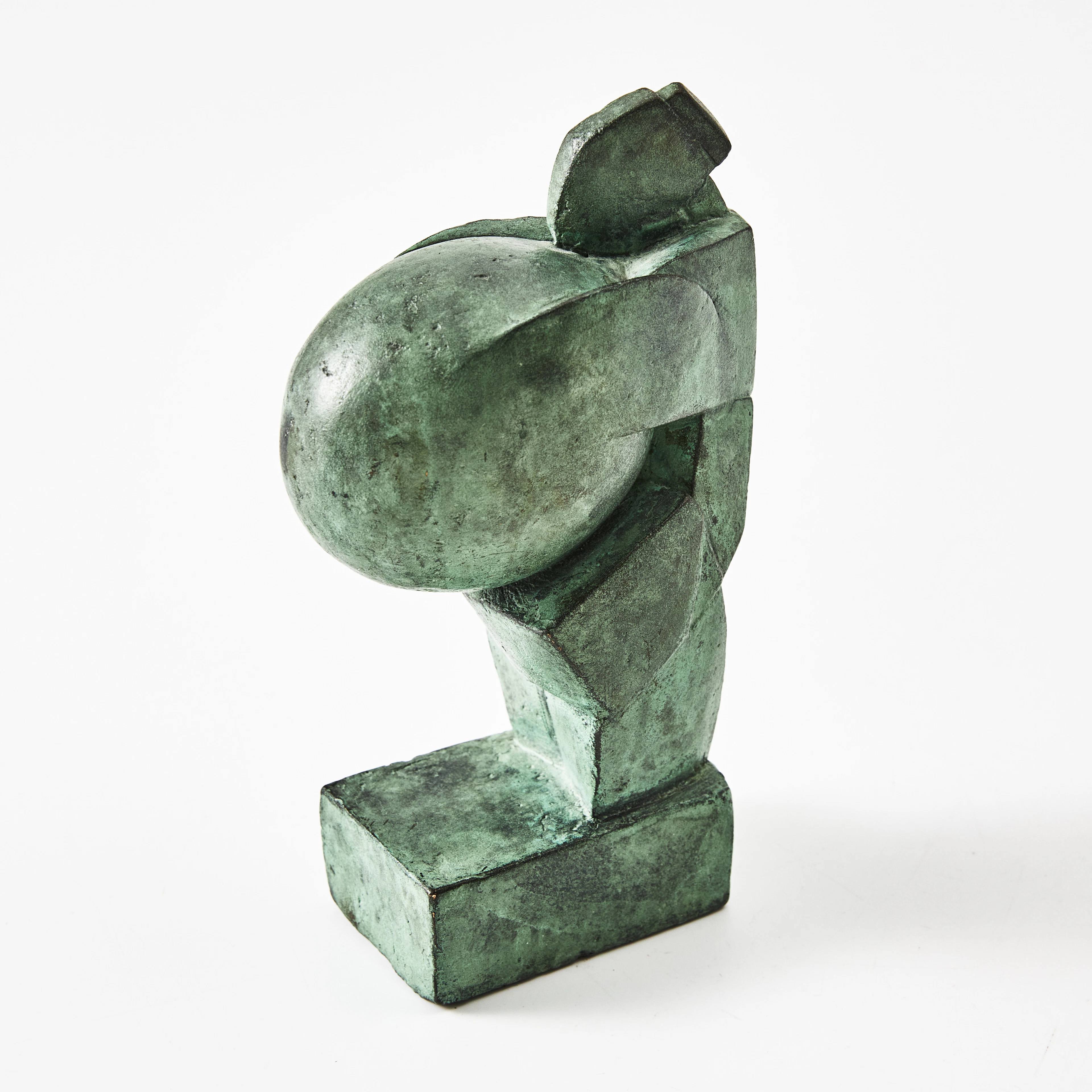 BRITT-INGRID PERSSON. "Sfär", grönpatinerad brons, signerad.