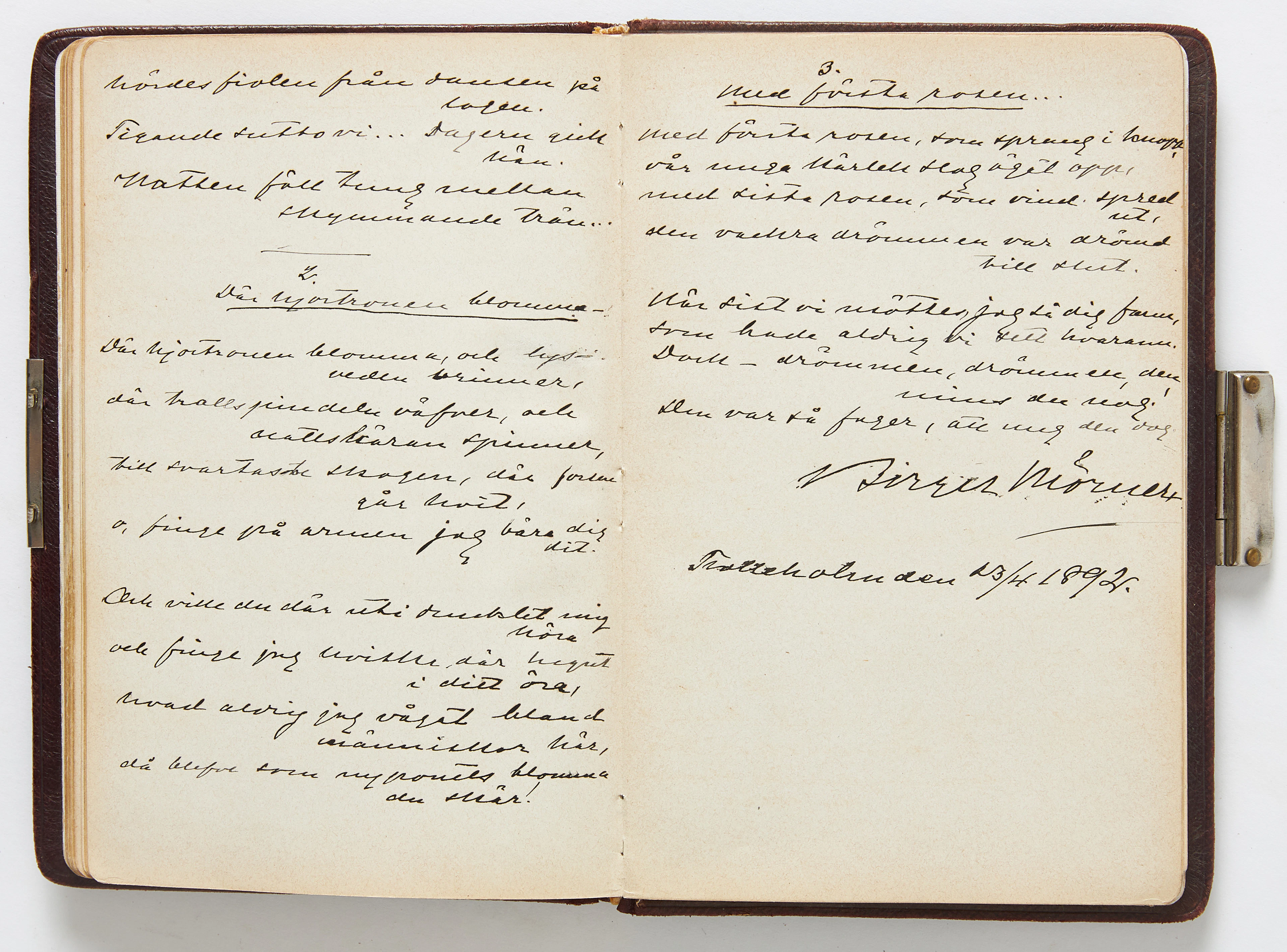 DAGBOK - GÄSTBOK, PROVENIENS EWA BONDE, TROLLEHOLM, sent 1800-tal.