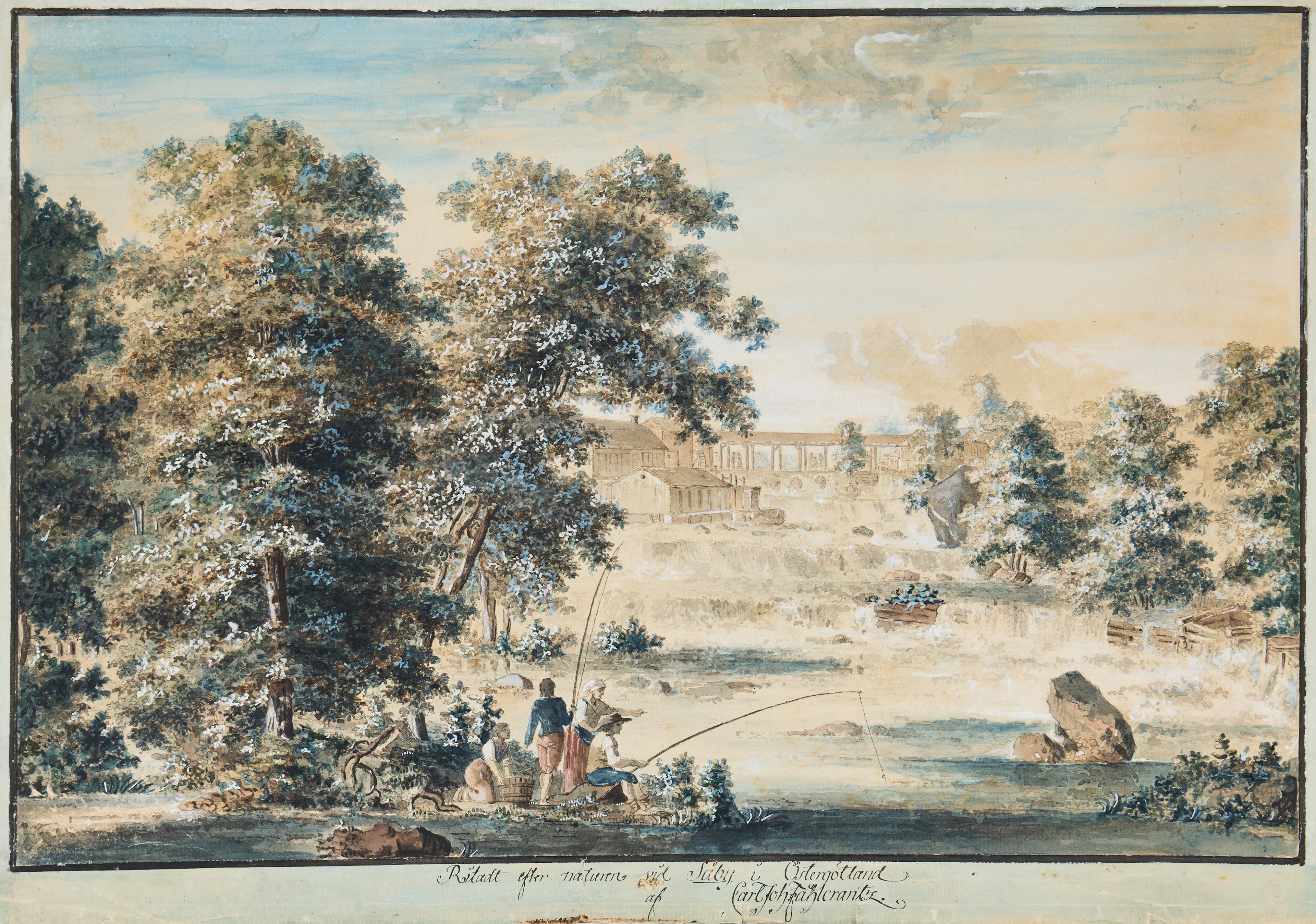 CARL JOHAN FAHLCRANTZ (1774-1861). "Ritadt efter naturen vid Säby