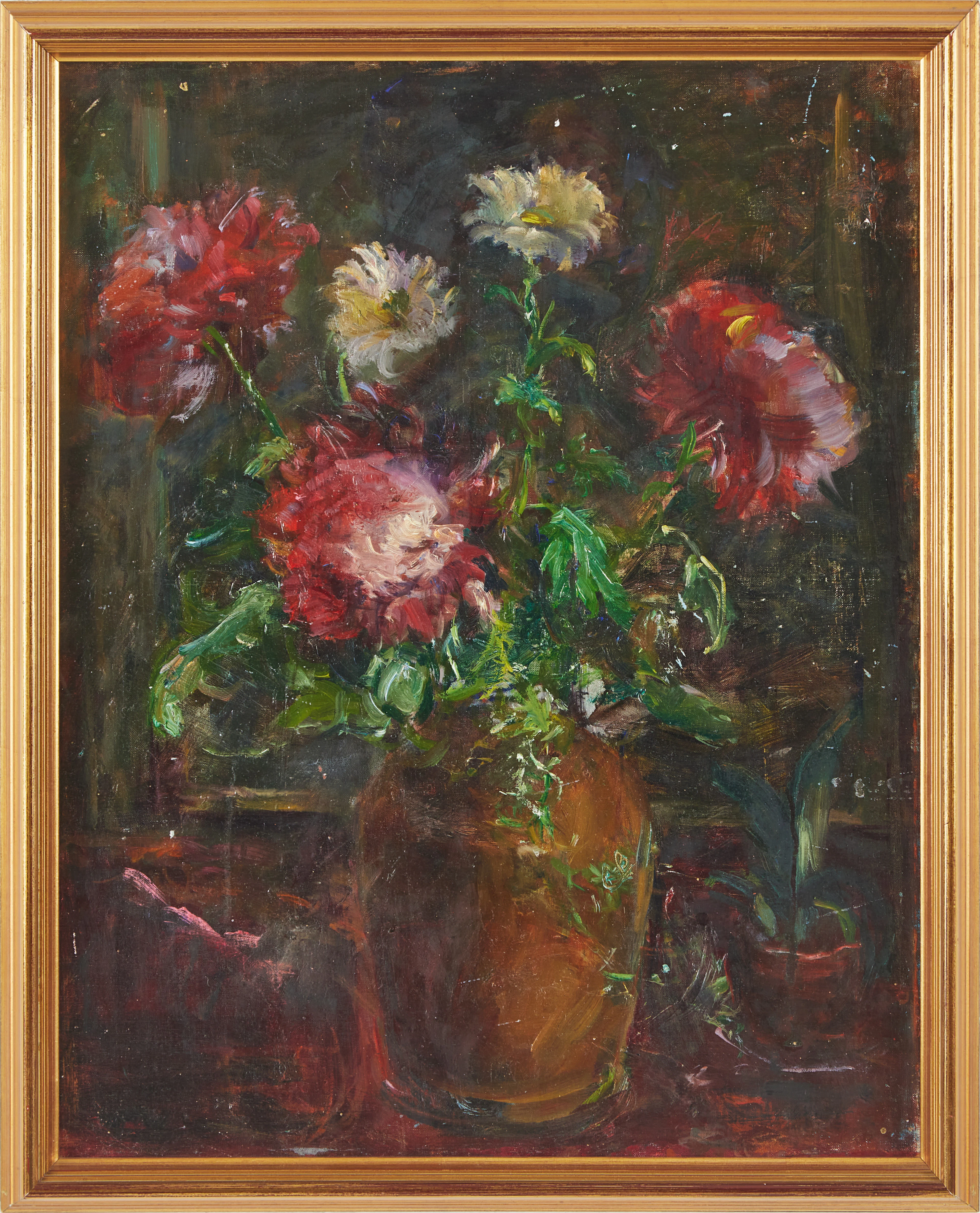 ELNA JACOBSSON (1894-1985). TILLSKRIVEN. Stilleben med blommor i vas