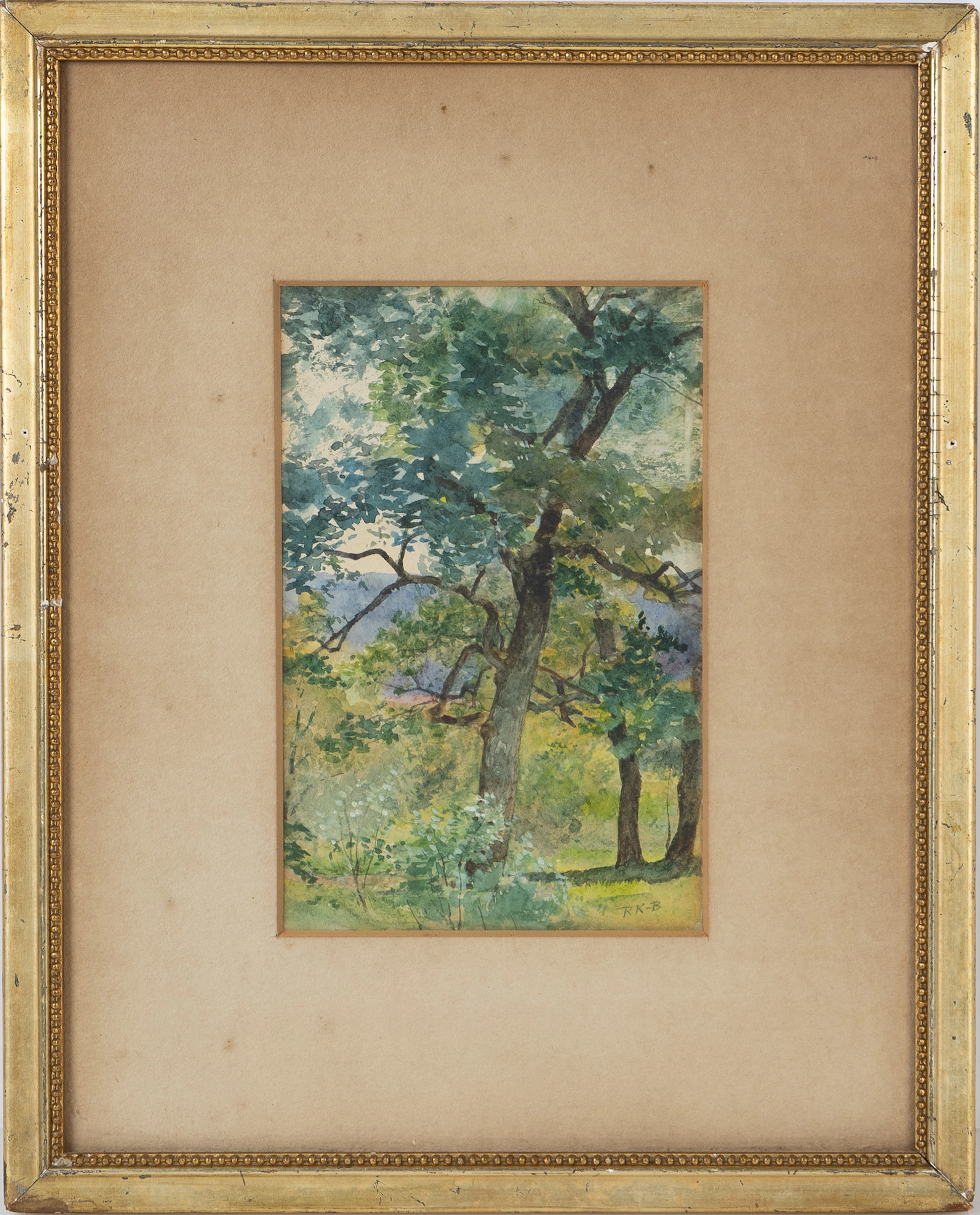 REGINA BROBECK KYLBERG (1842-1913). Akvarell, skogsparti, signerad.