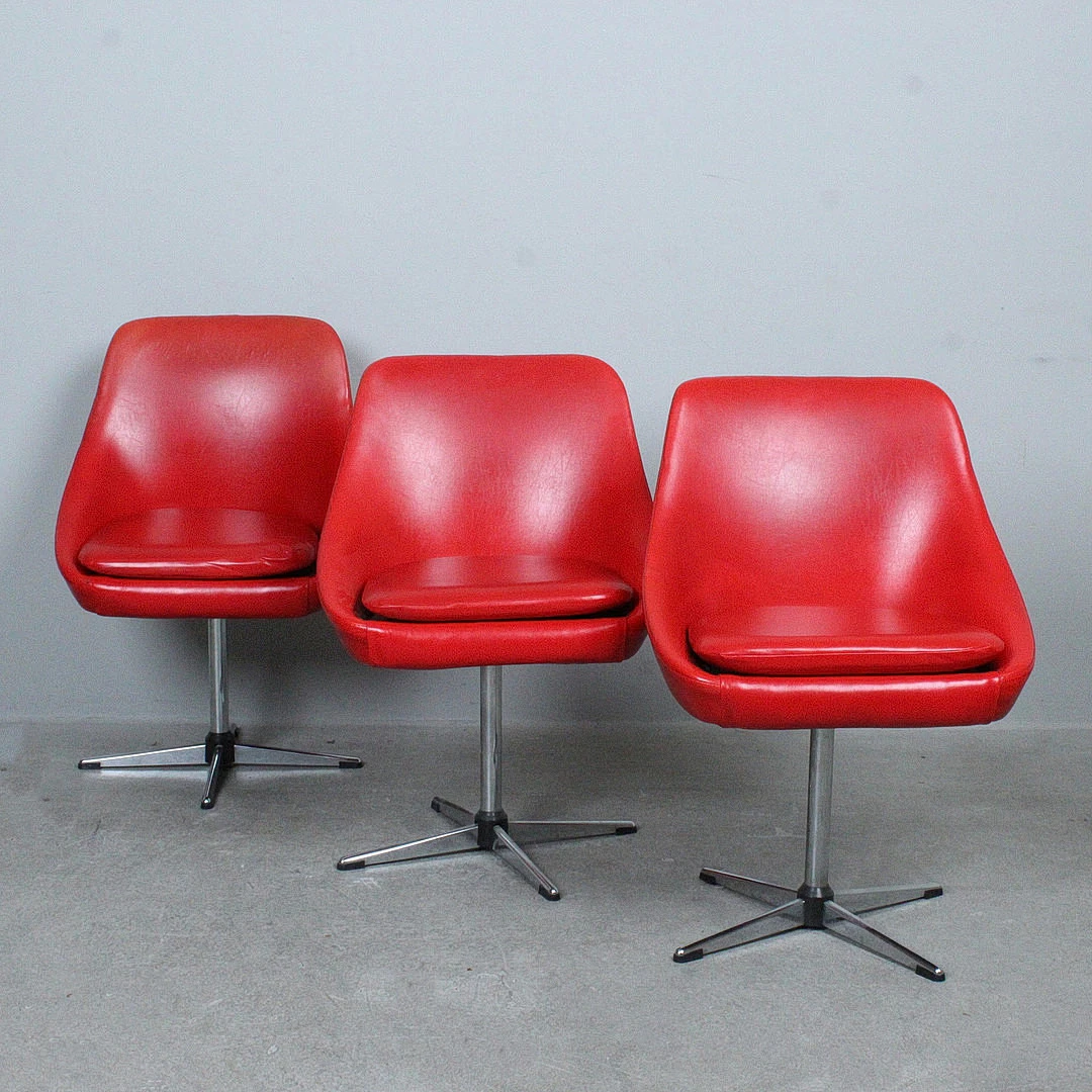 Set Esszimmerstühle / Cocktailsessel, 1970er Jahre.