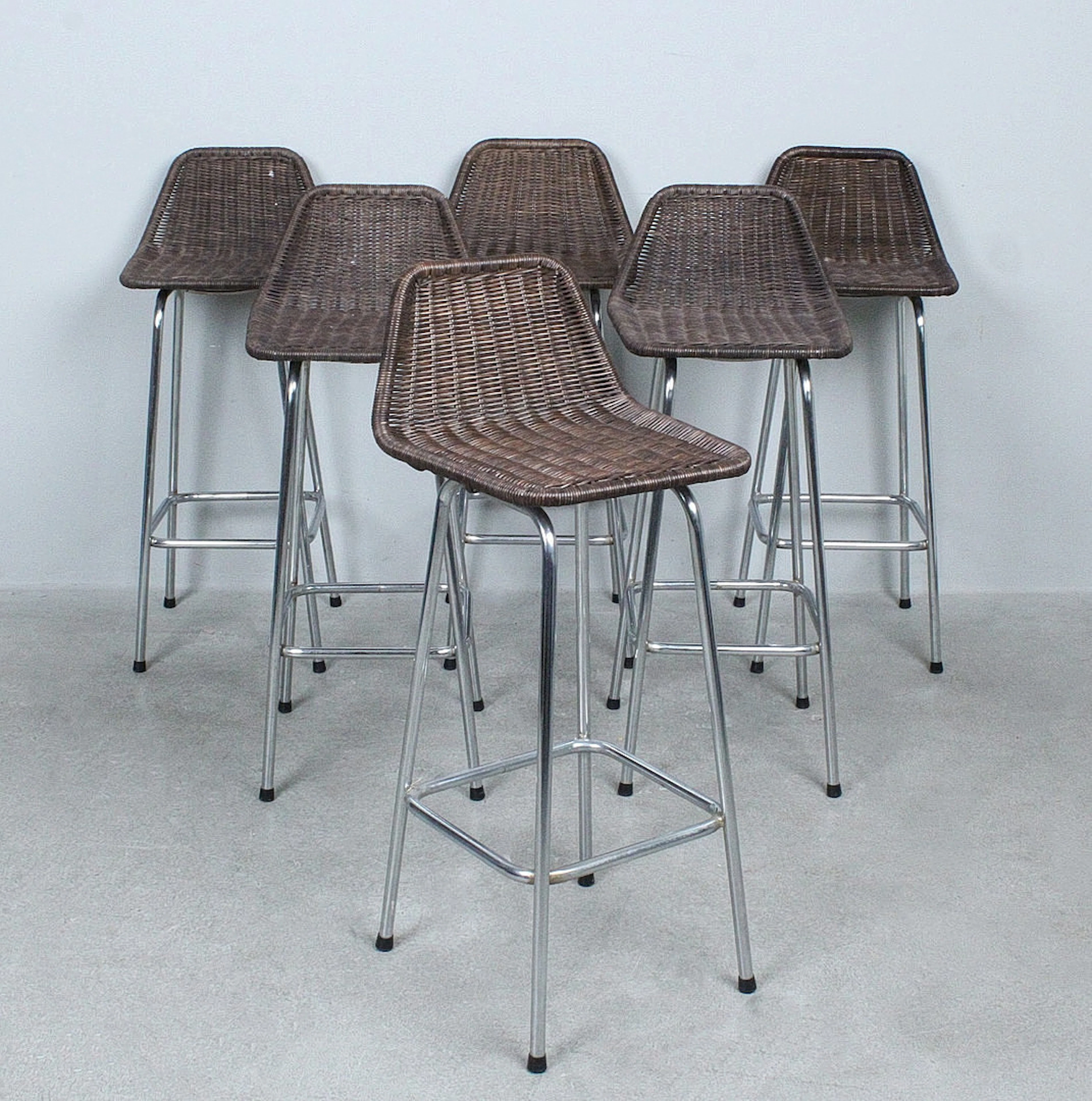 DIRK VAN SLIEDREGT. für Rohe Noordwolde, Set von 6 Barhocker der 1970er