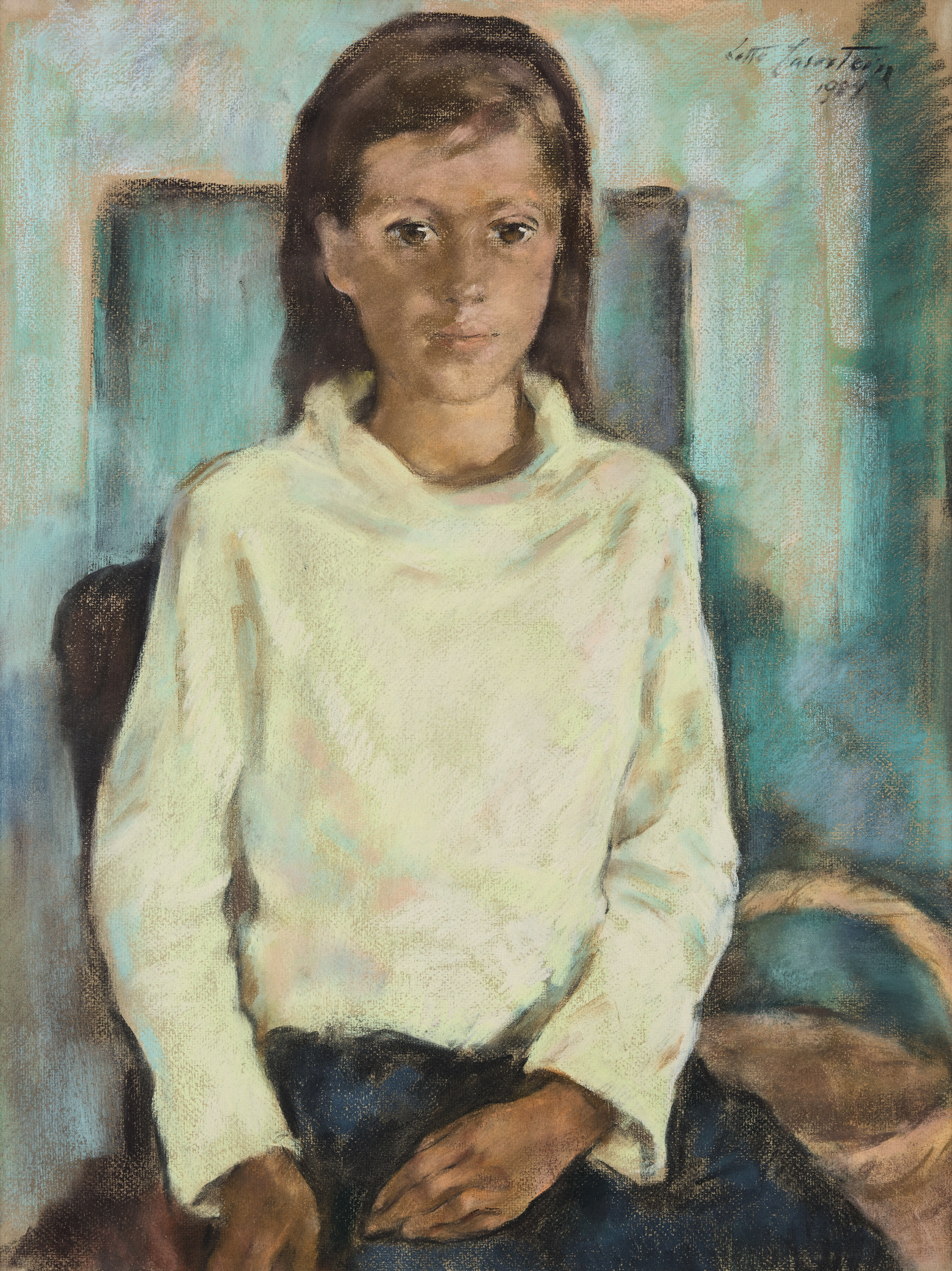 LOTTE LASERSTEIN. Flicka i ljusgul tröja.