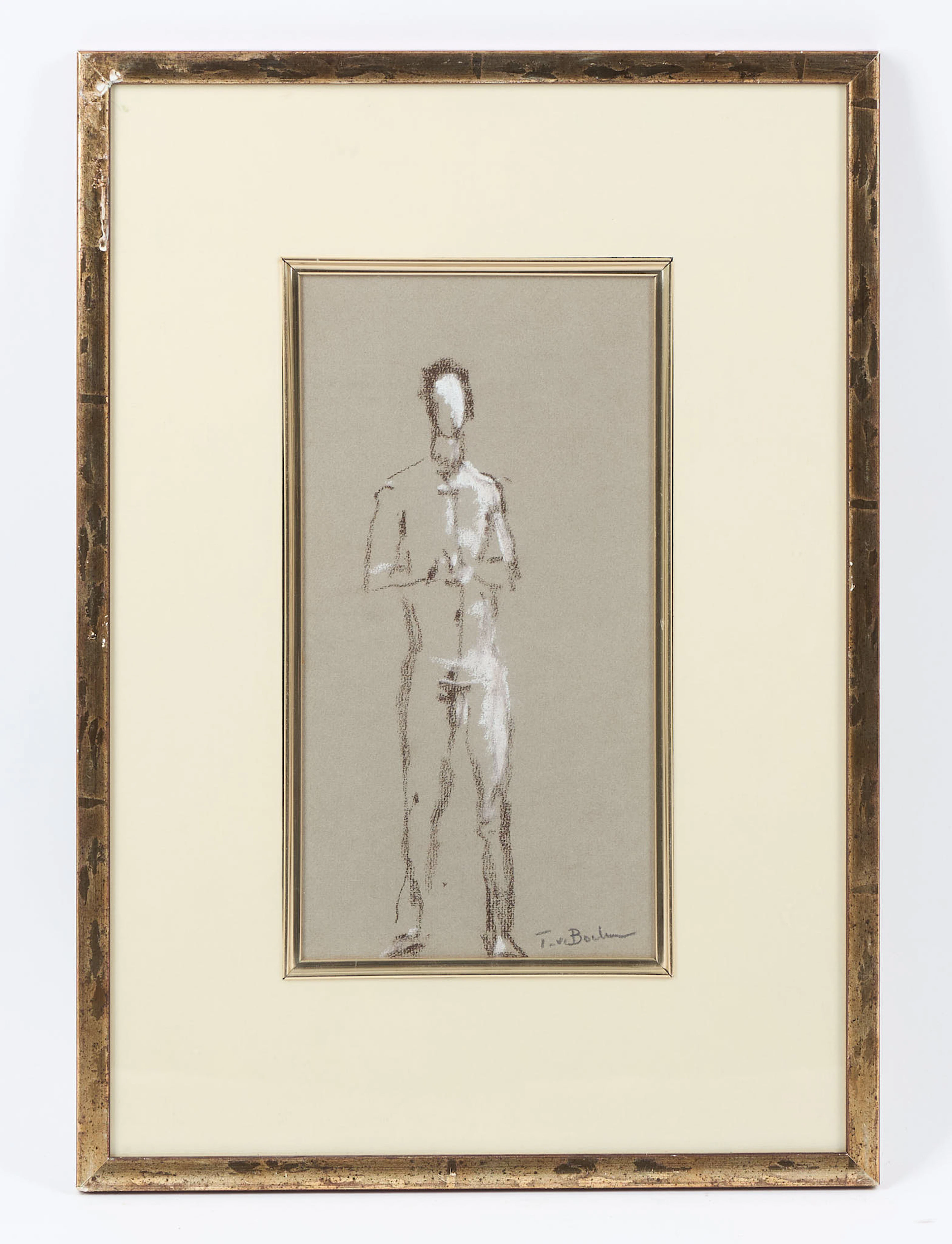 TUOMAS VON BOEHM. Stående modell, signerad, pastellmålning.