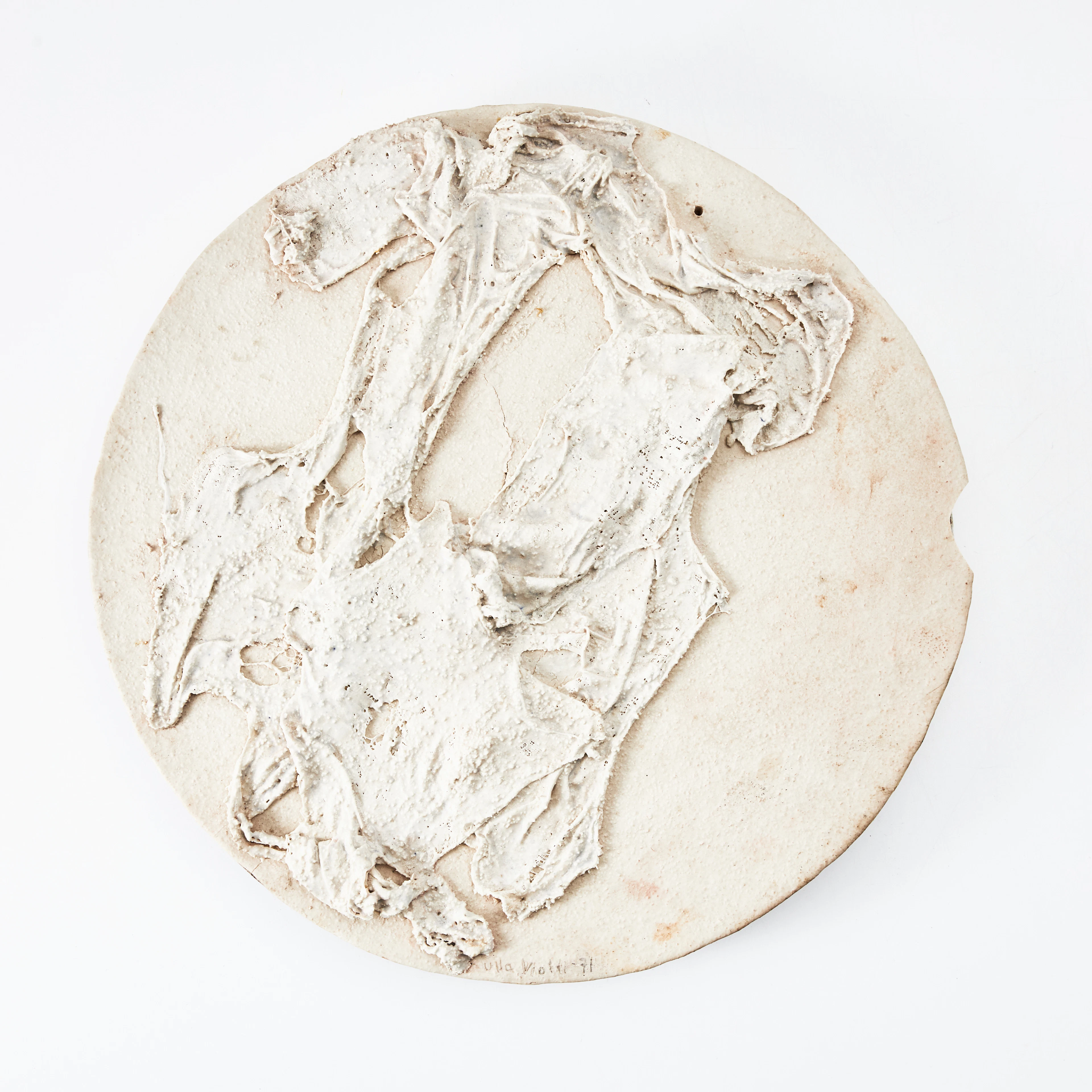 ULLA VIOTTI (1933-2025). Väggrelief, oval, glaserat stengods, egen