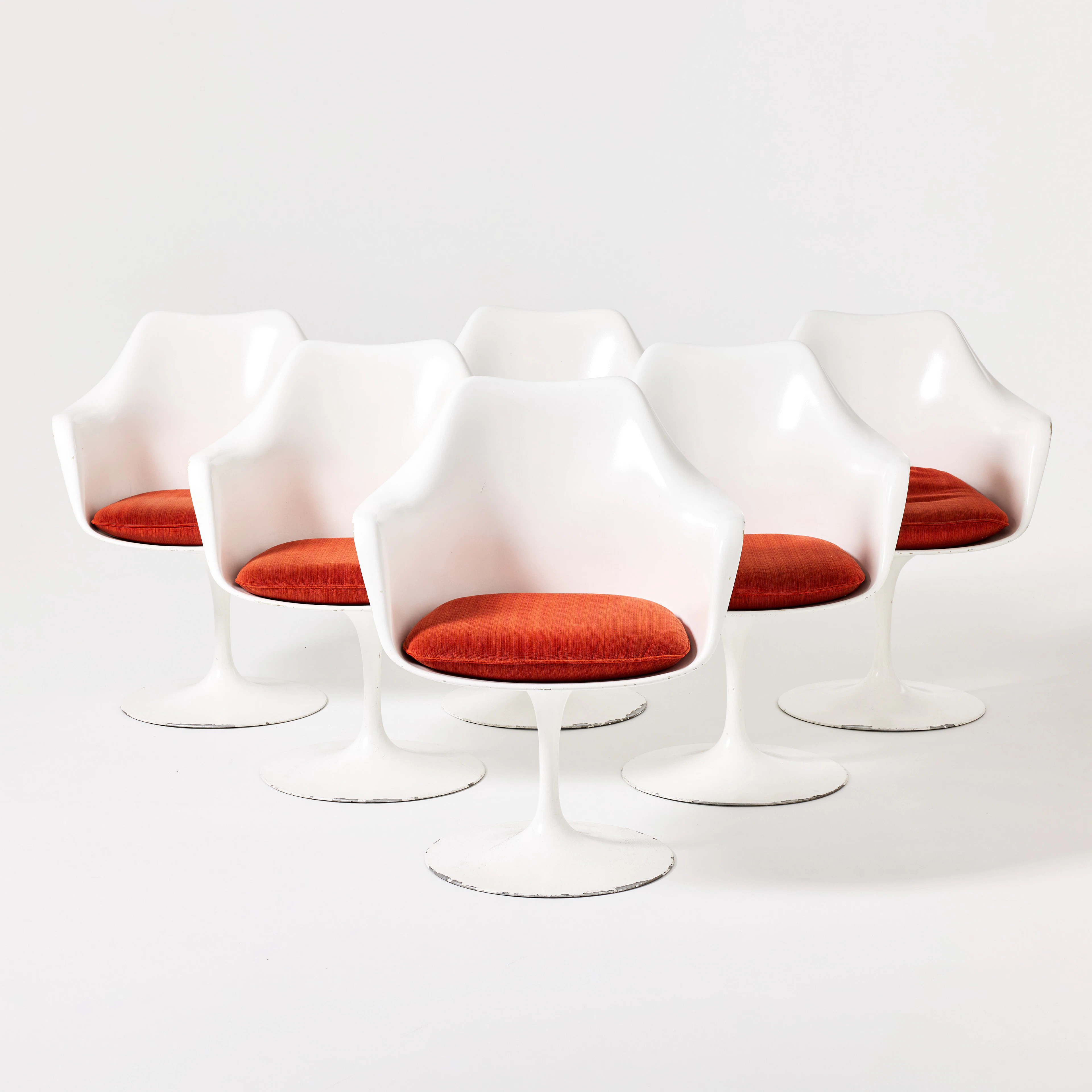EERO SAARINEN. "Tulip", stolar, sex stycken, Knoll International