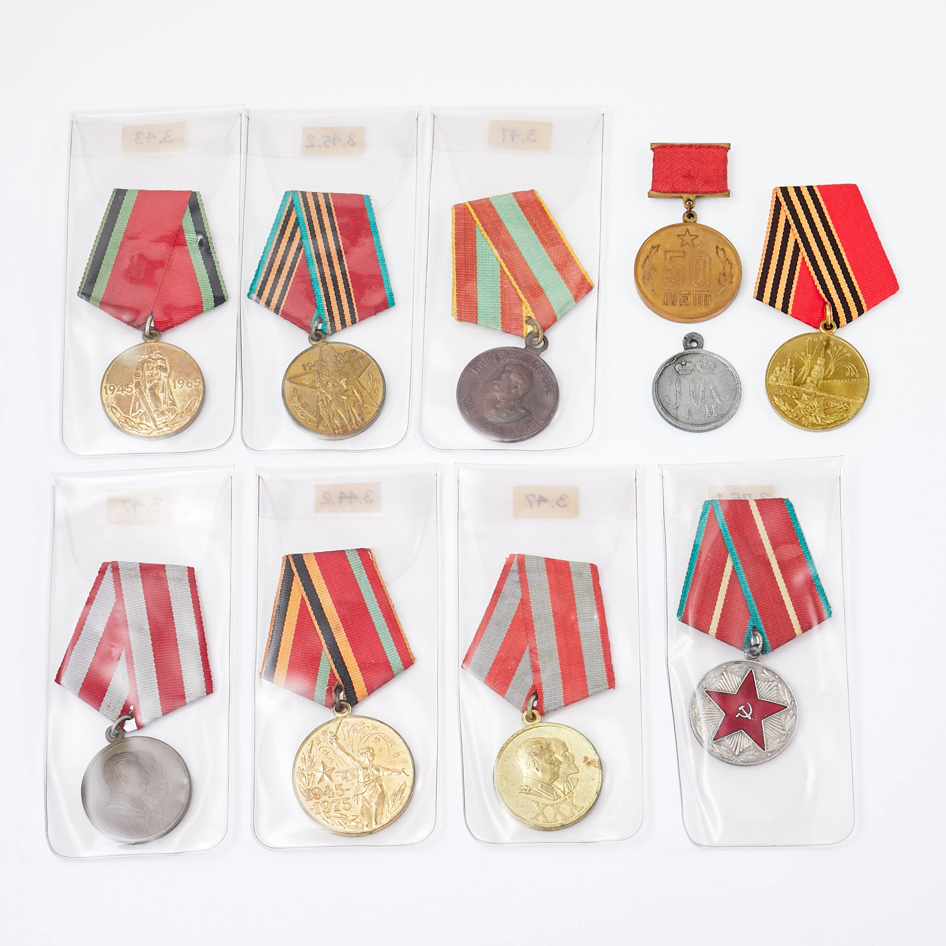 MEDALJER. 10 st, Sovjetunionen/Ryssland, blandat civila, militära och statliga.