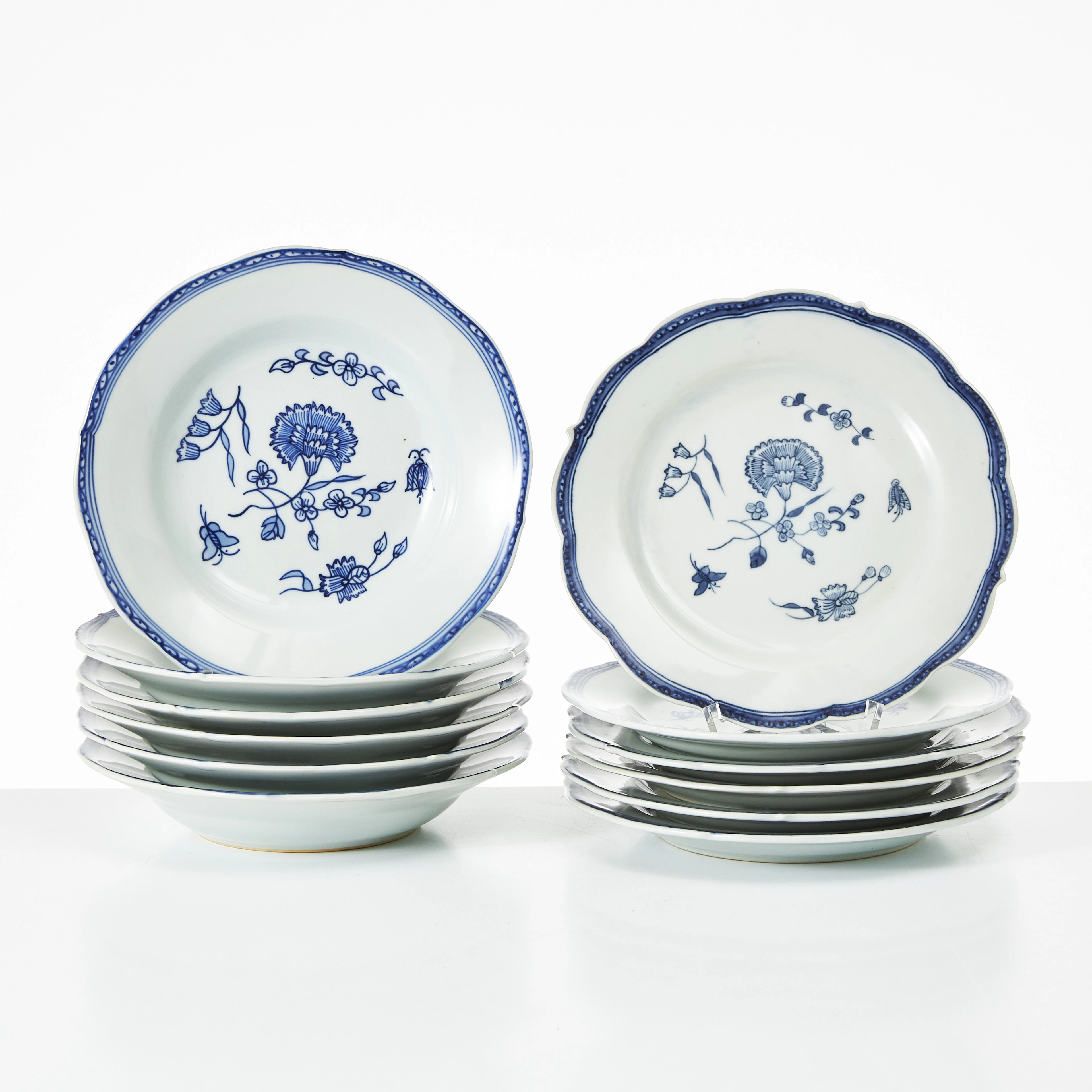 IKEA, "Nejlika", djupa tallrikar, 6 st, mattallrikar, 6 st, porslin
