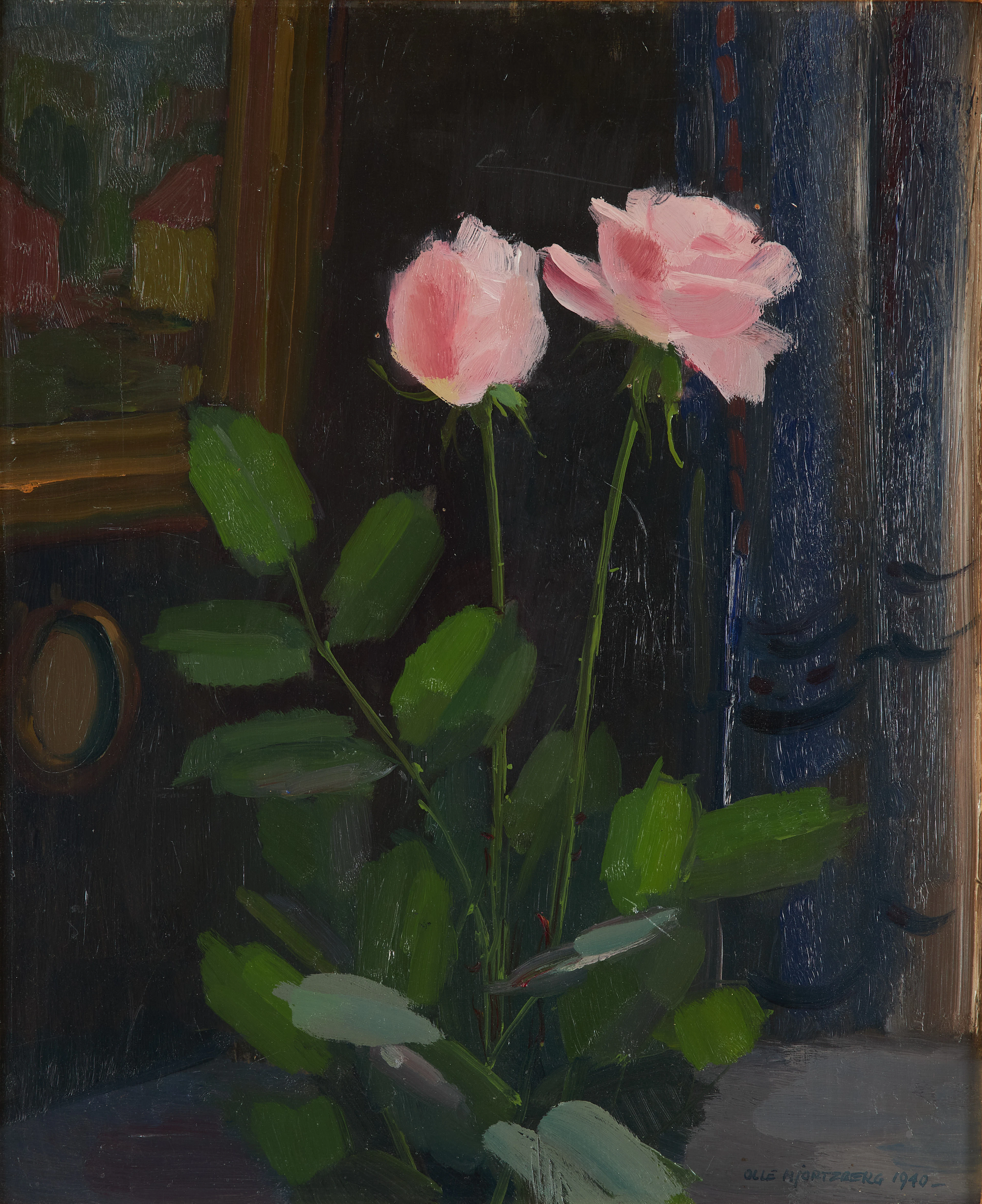 OLLE HJORTZBERG. Blomsterstilleben.