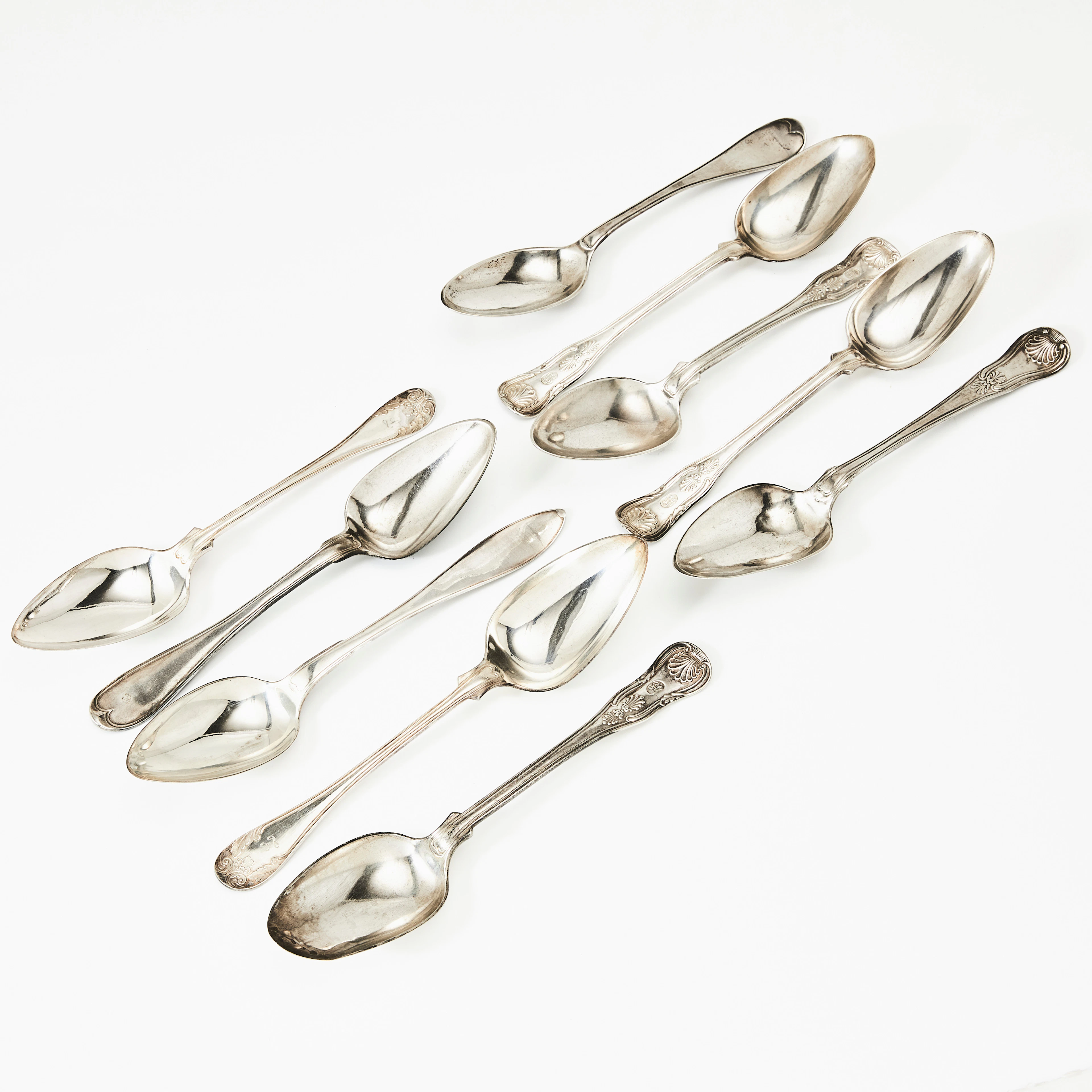 MATSKEDAR, 10 st, 1800/1900-tal, silver, olika modeller.