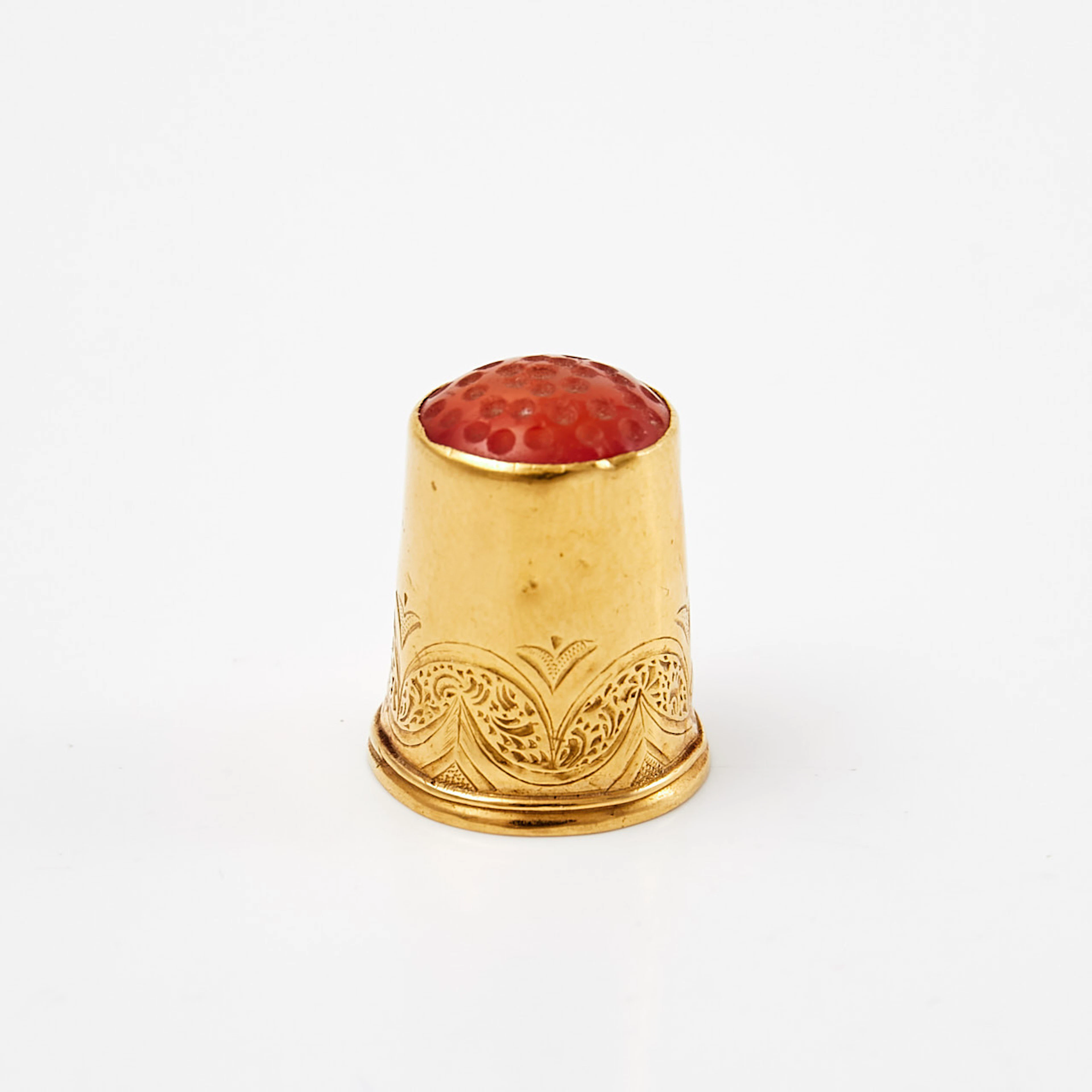 FINGERBORG, 18 k guld, karneol, Johan Olof Östlund, Gävle 1877.