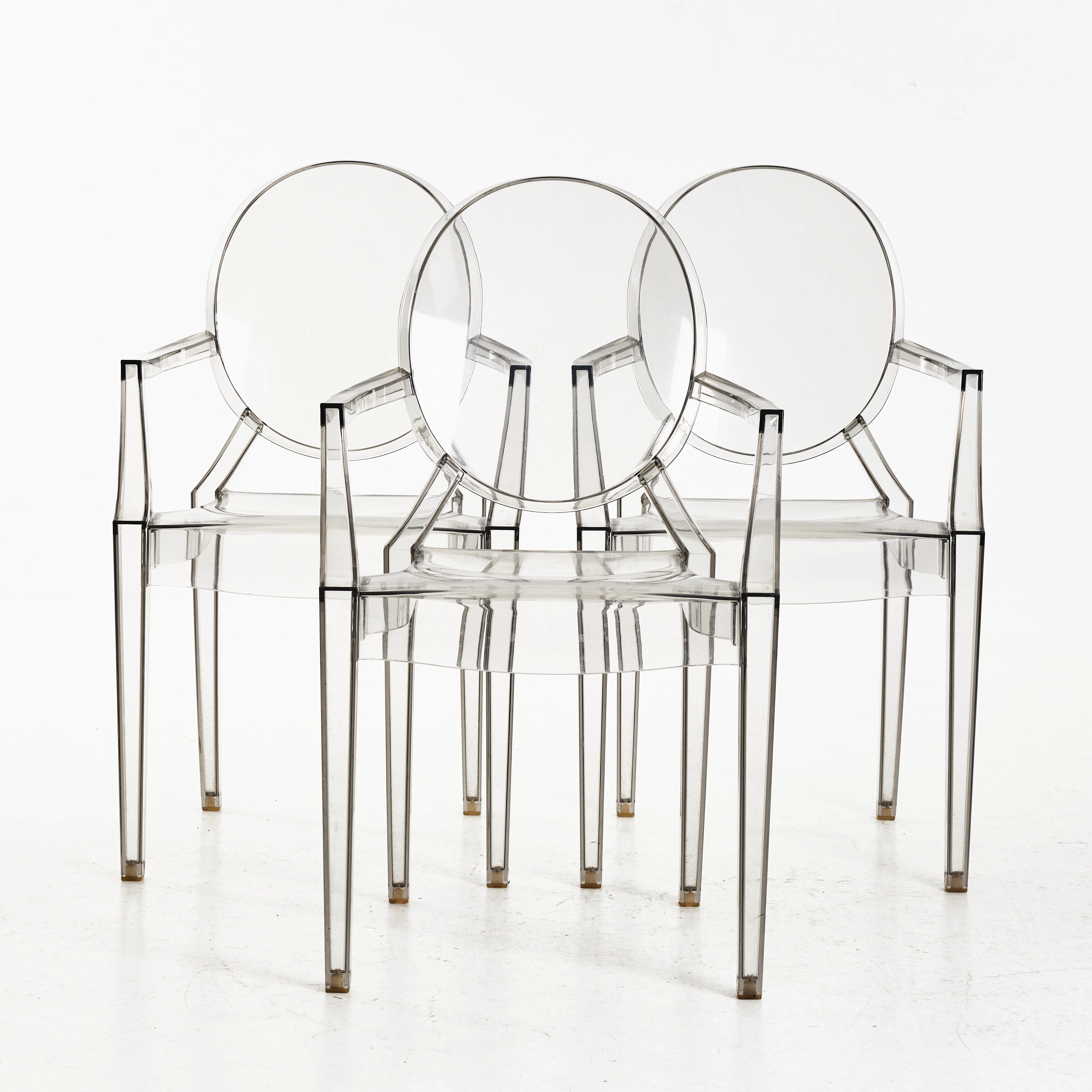 PHILIPPE STARCK. Karmstolar, 3 st., "Louis Ghost", Kartell.