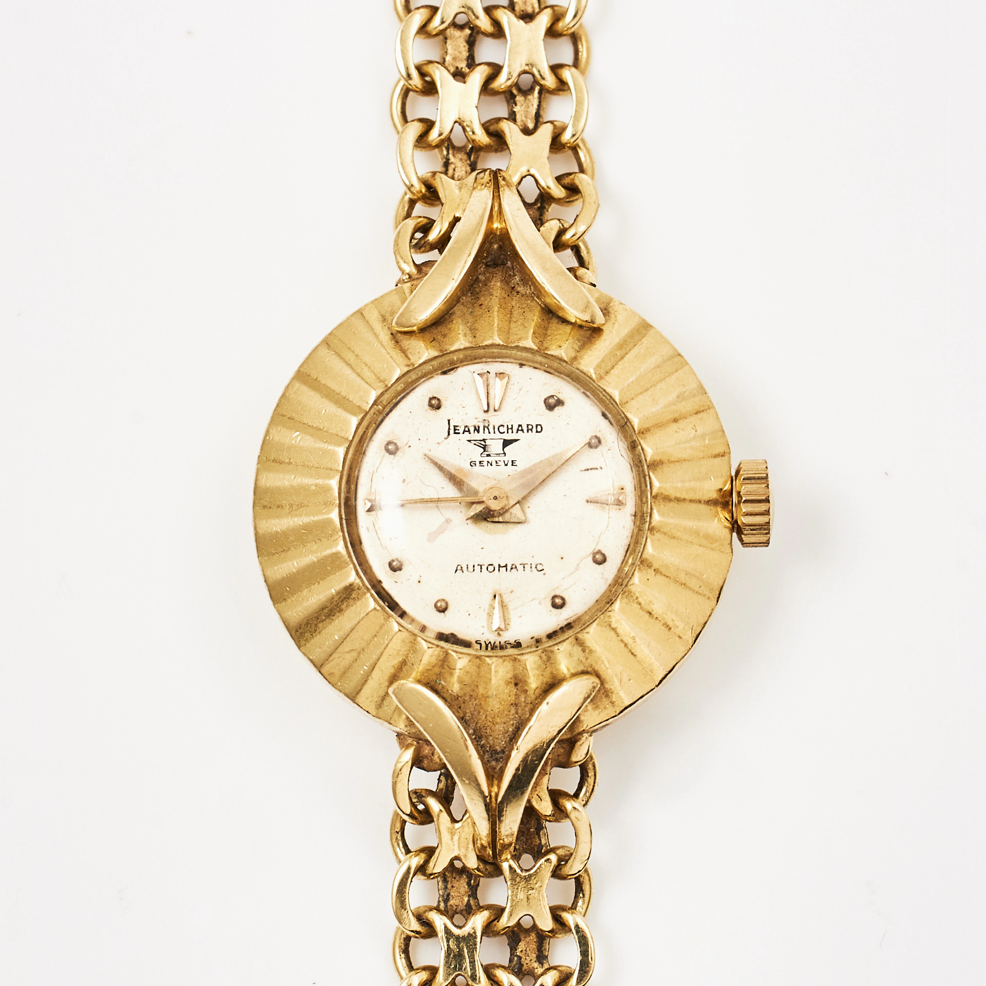 JEAN RICHARD, armbandsur, automatisk plexiglas, armband, 18 k guld