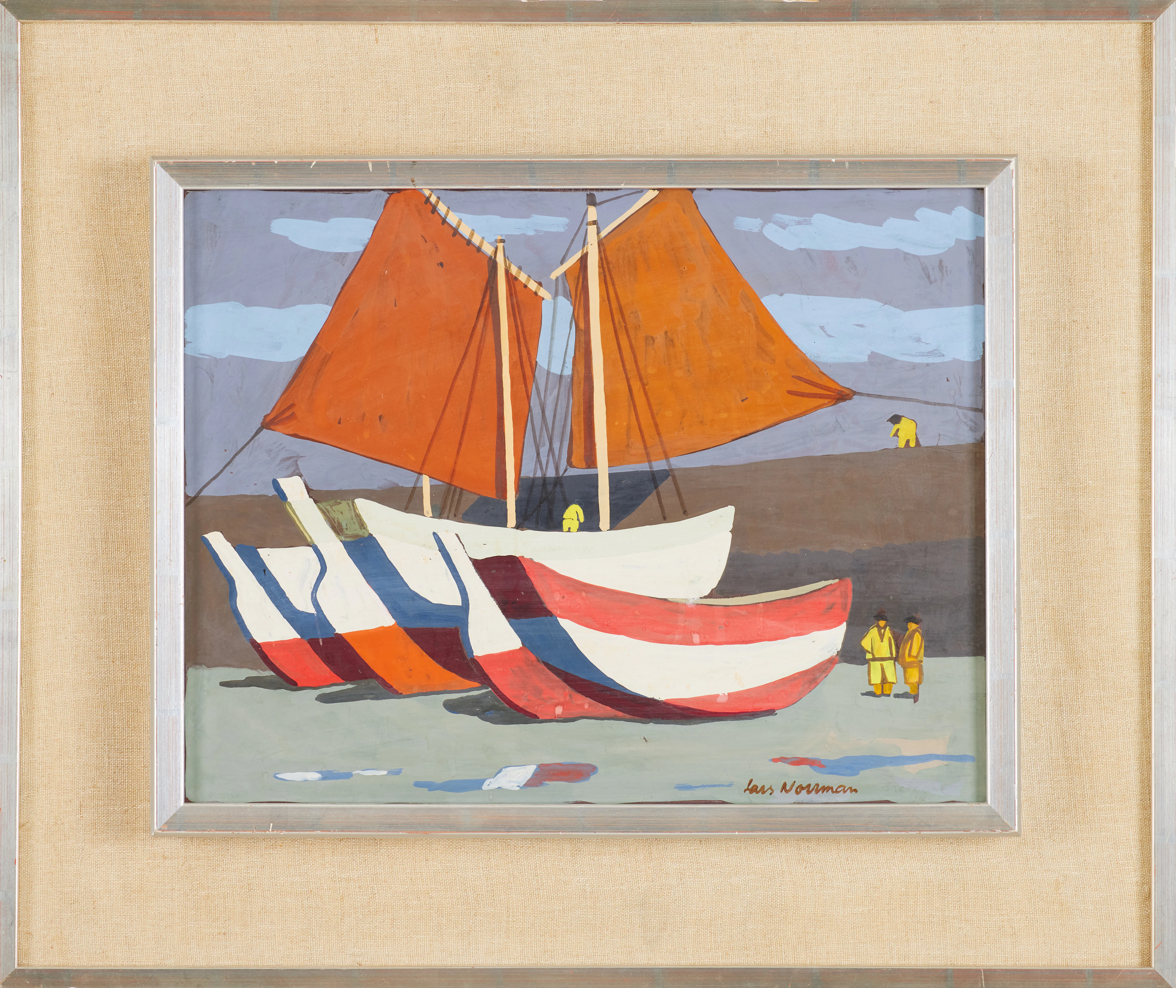 LARS NORRMAN. Bretagne, blandteknik, signerad, i blyerts otydlig datering.