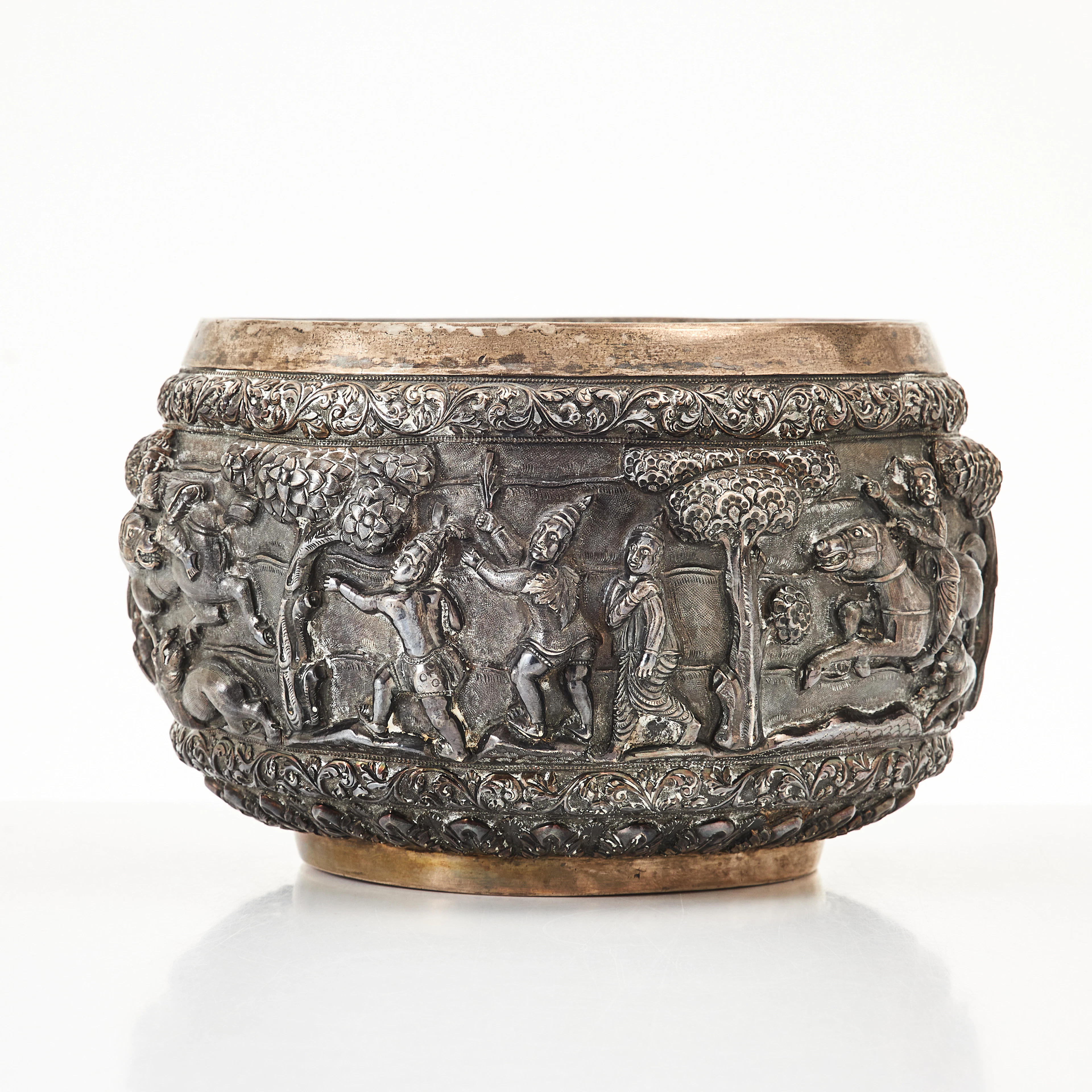 SKÅL, tiggarskål, thabeik, silver, 18/1900-tal, möjligen Burma, troligen